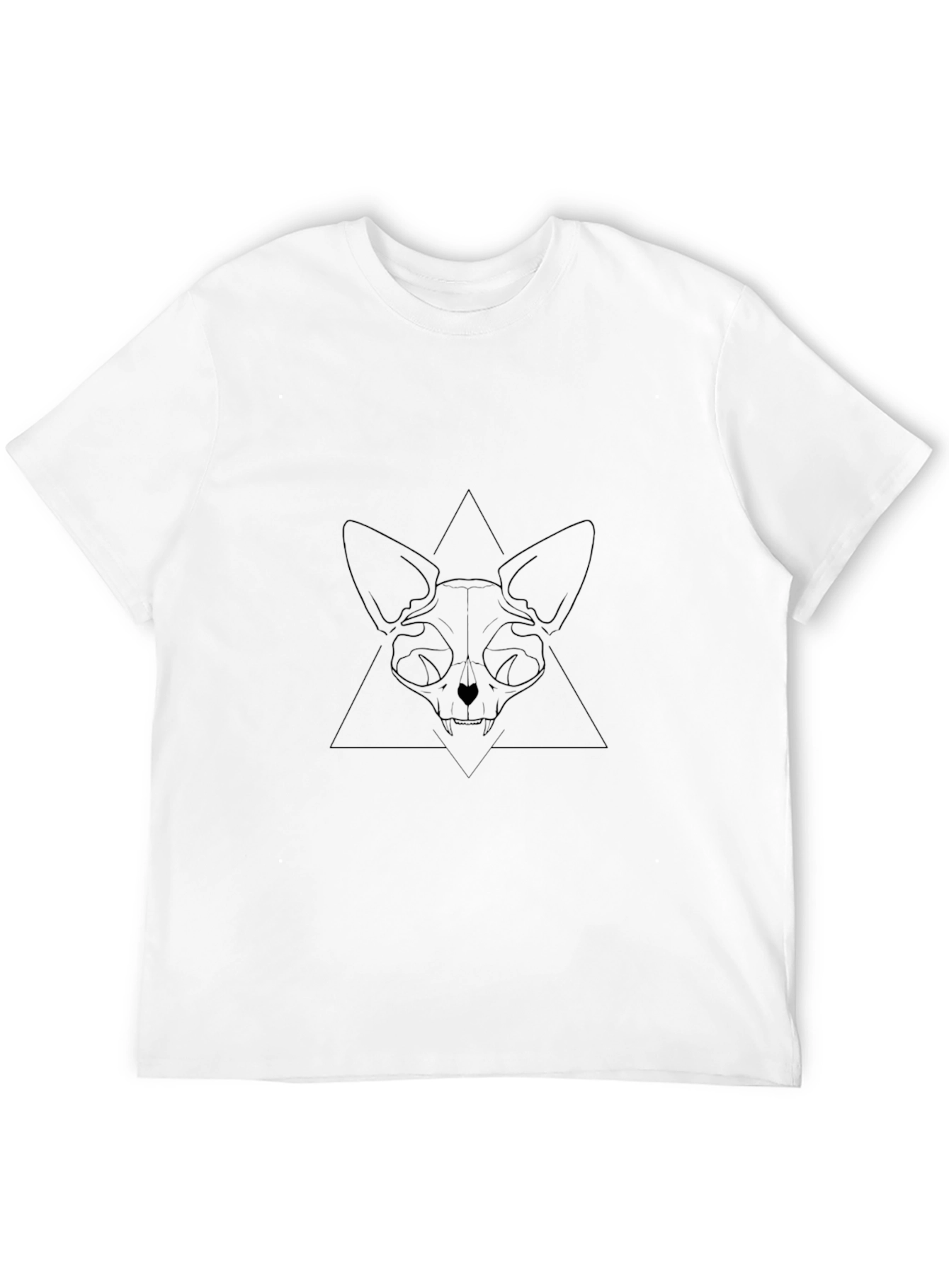 Black Black Cat Skull Triangle Graphic Tee view 12