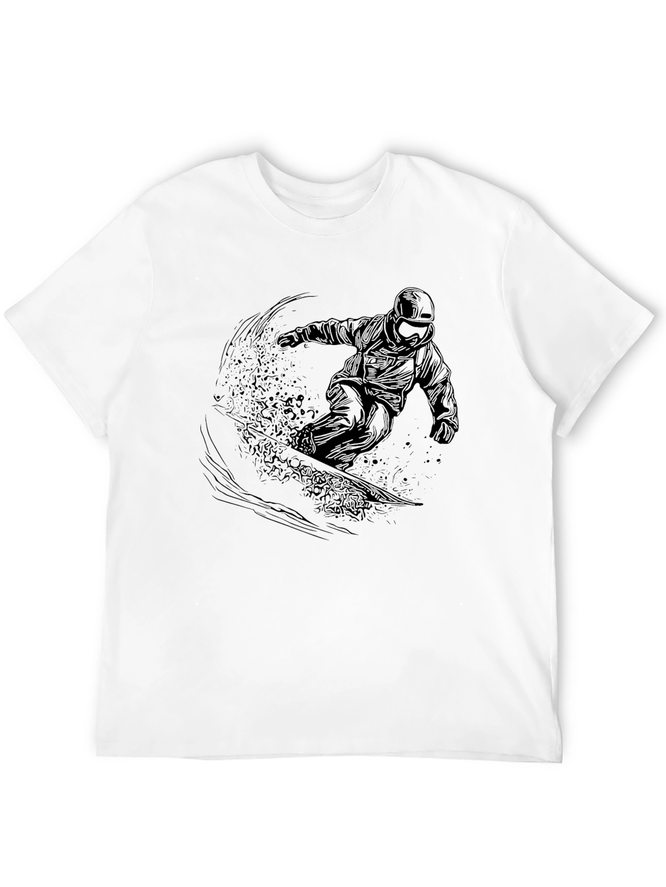 Black Black Snowboarder Graphic Tee - Men's Casual T-Shirt view 12