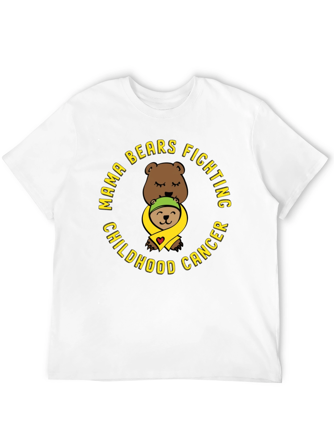 Black Mama Bears Fighting Childhood Cancer T-Shirt view 12