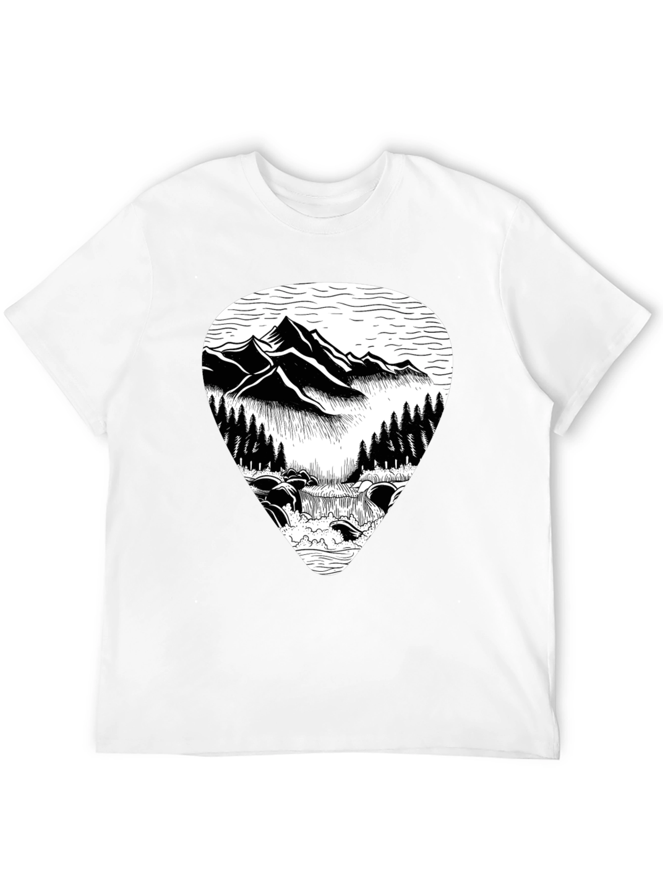 Mountain Scene Graphic Tee - Black - 12