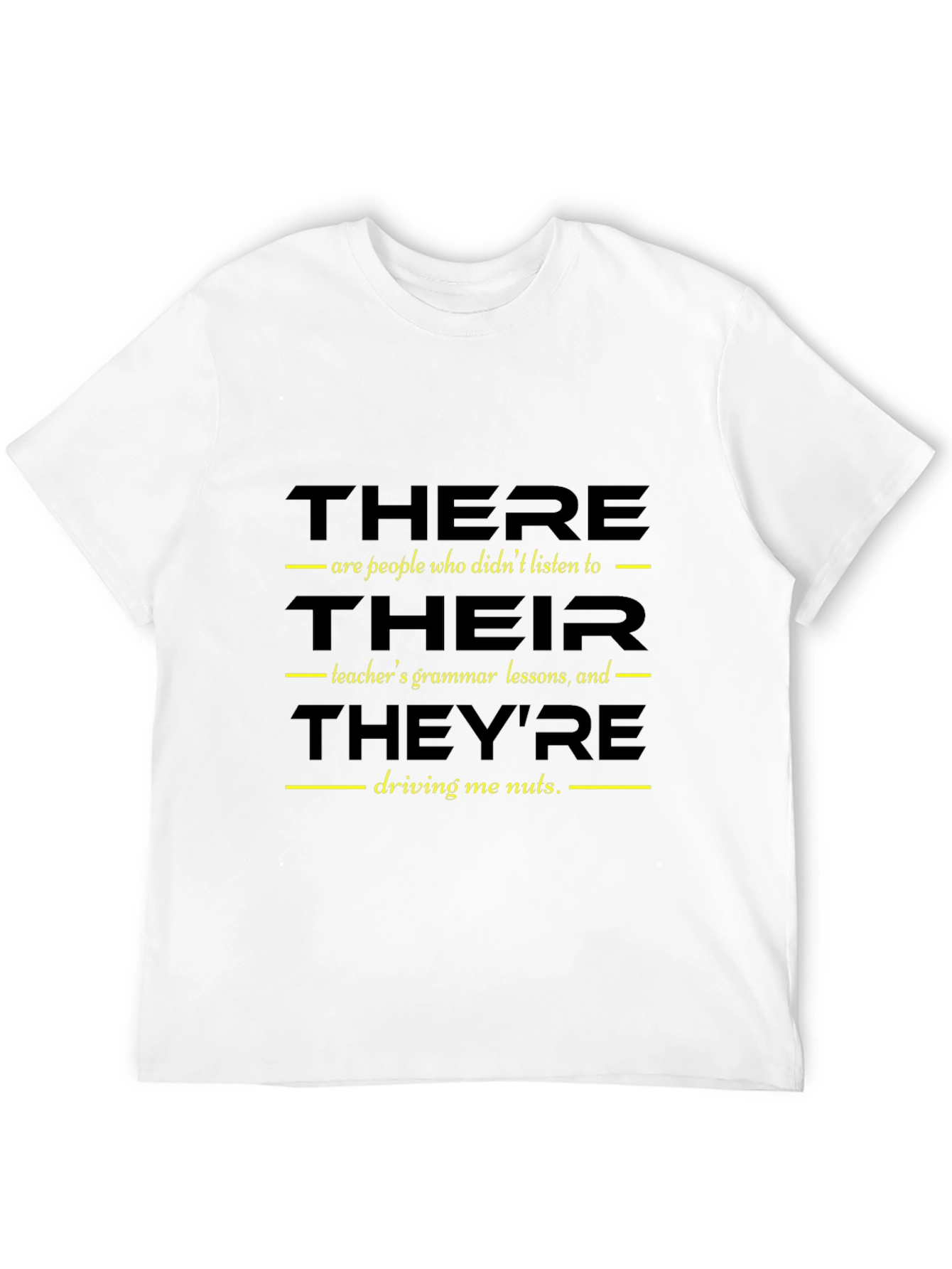Black Grammar Humor T-Shirt - There/Their/They're view 12