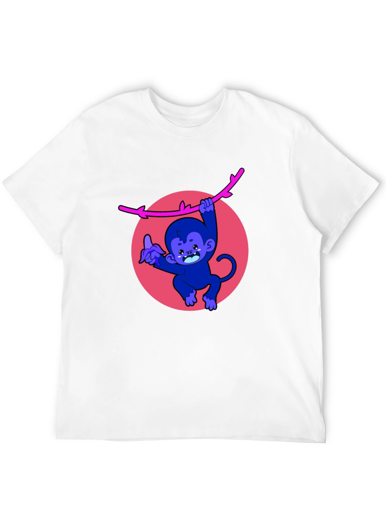 Black Monkey on a Branch Graphic Tee - Men's Black T-Shirt view 12