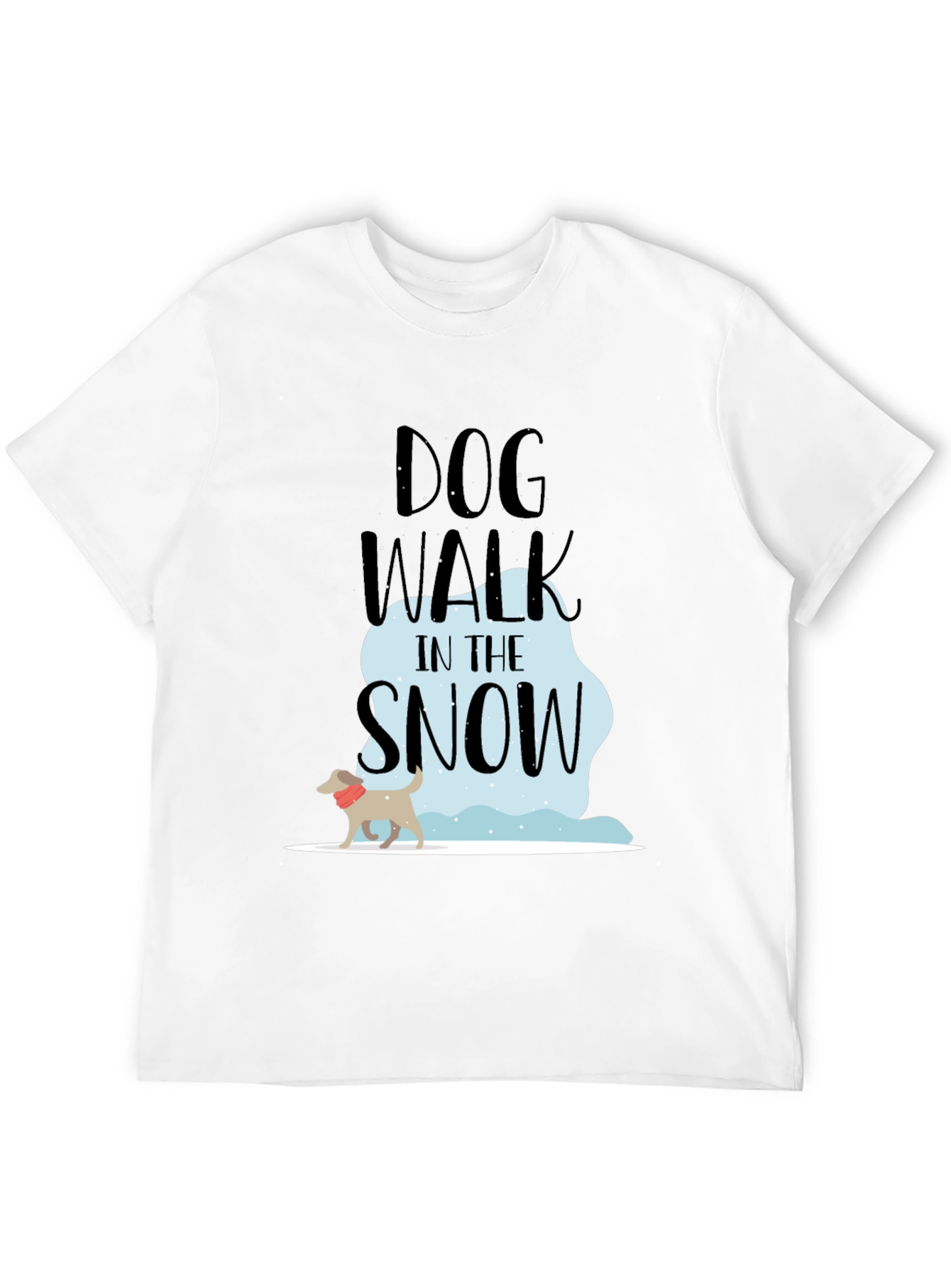 Black Dog Walk in the Snow T-Shirt view 12