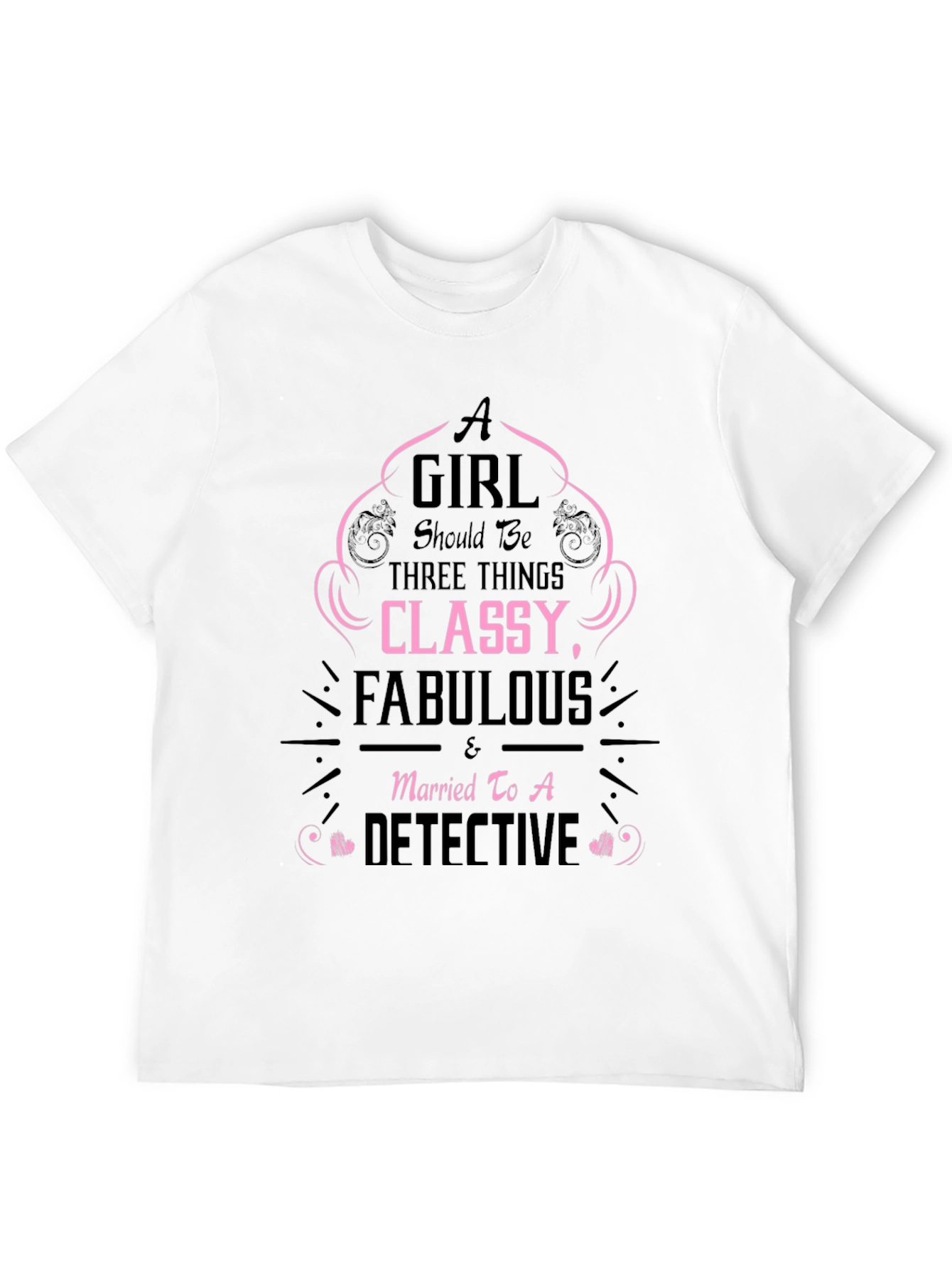 Black Classy Detective Wife Graphic Tee view 12