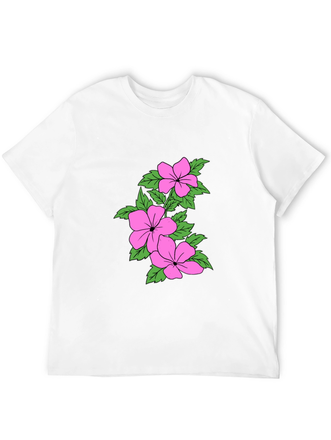 Black Floral Print Crew Neck T-Shirt - Black view 12