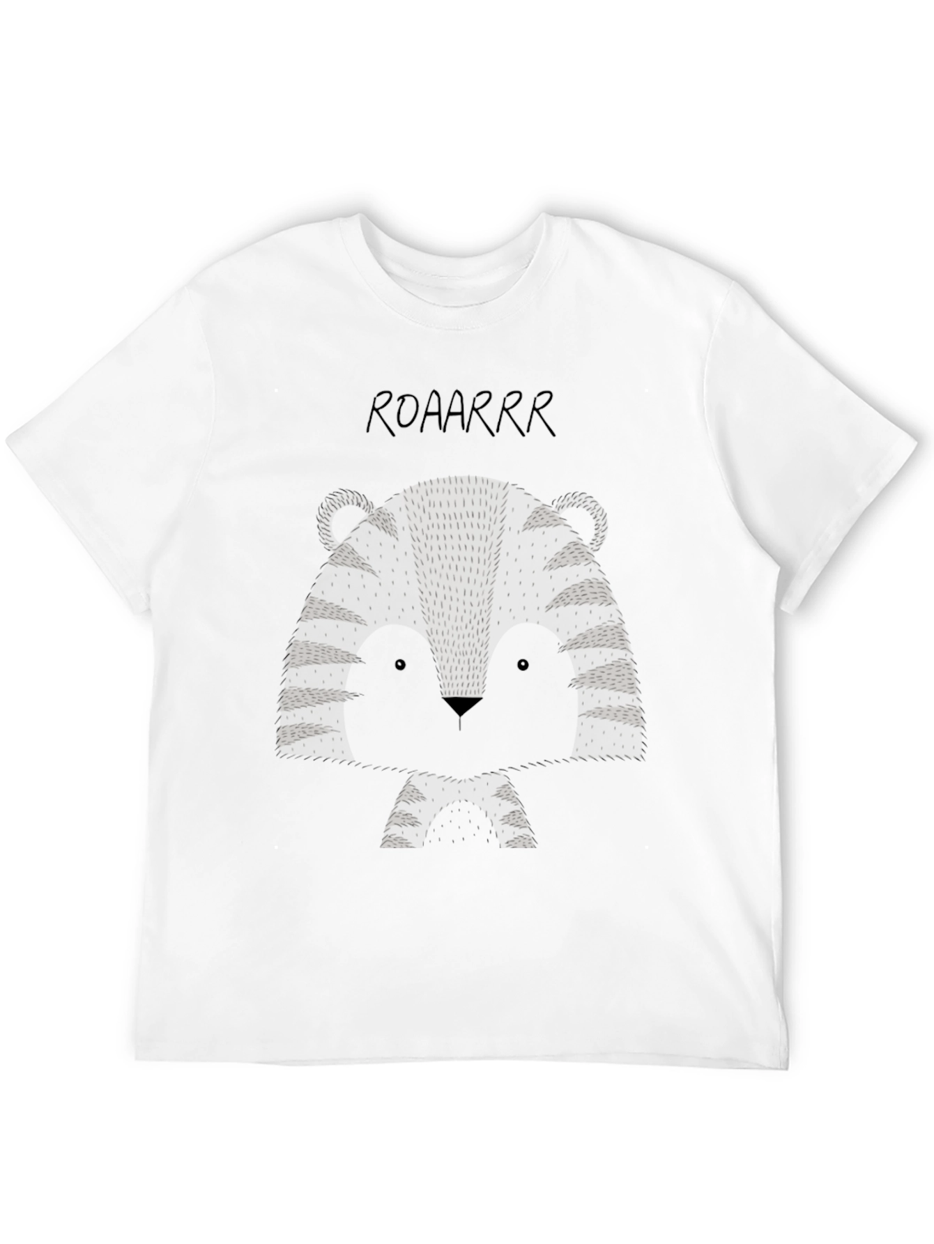 Black Roaarrr Tiger Graphic Tee - Black Cotton T-Shirt view 12
