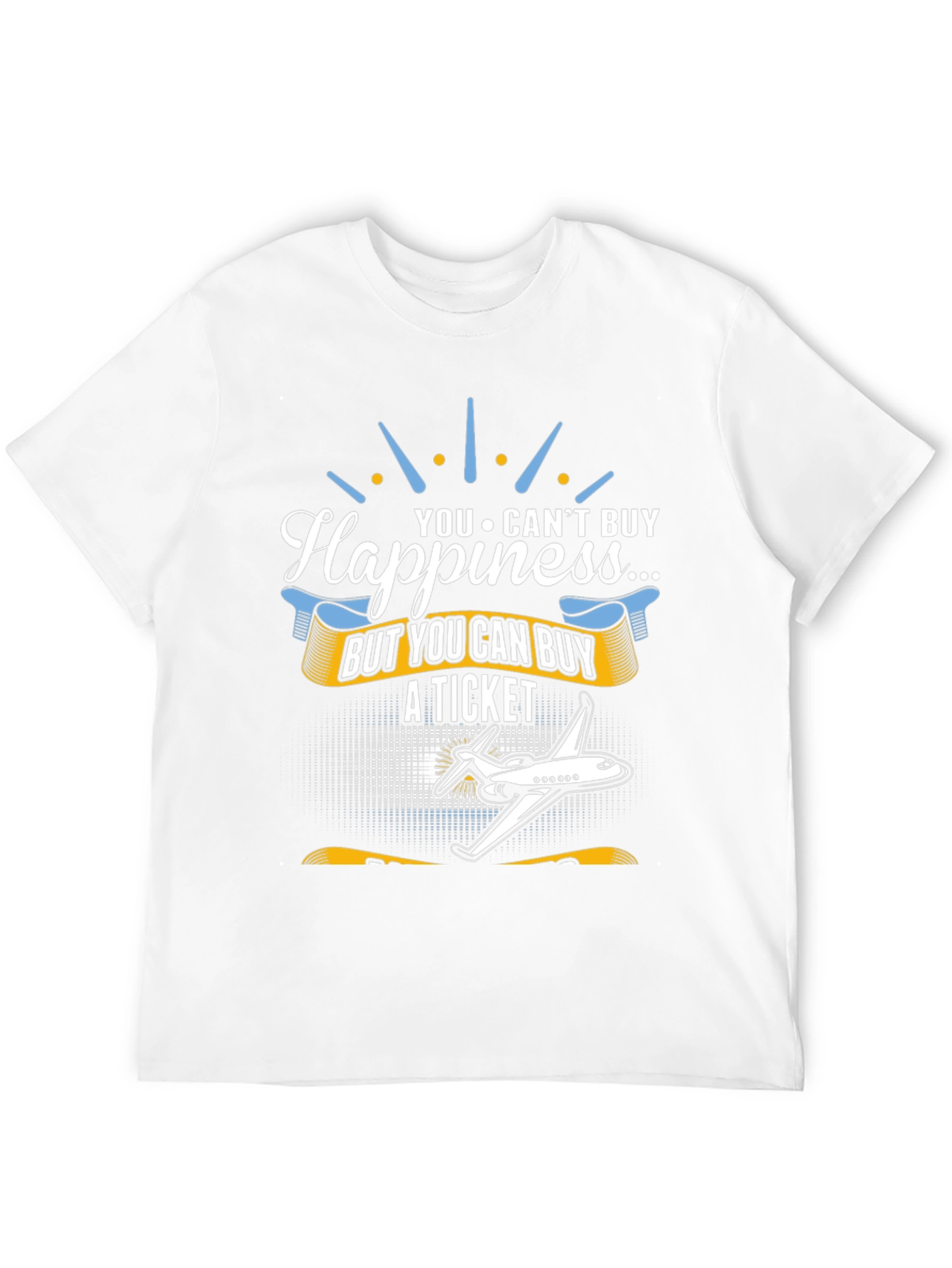 Black Happiness T-Shirt - Buy A Ticket - Aviation Tee view 12