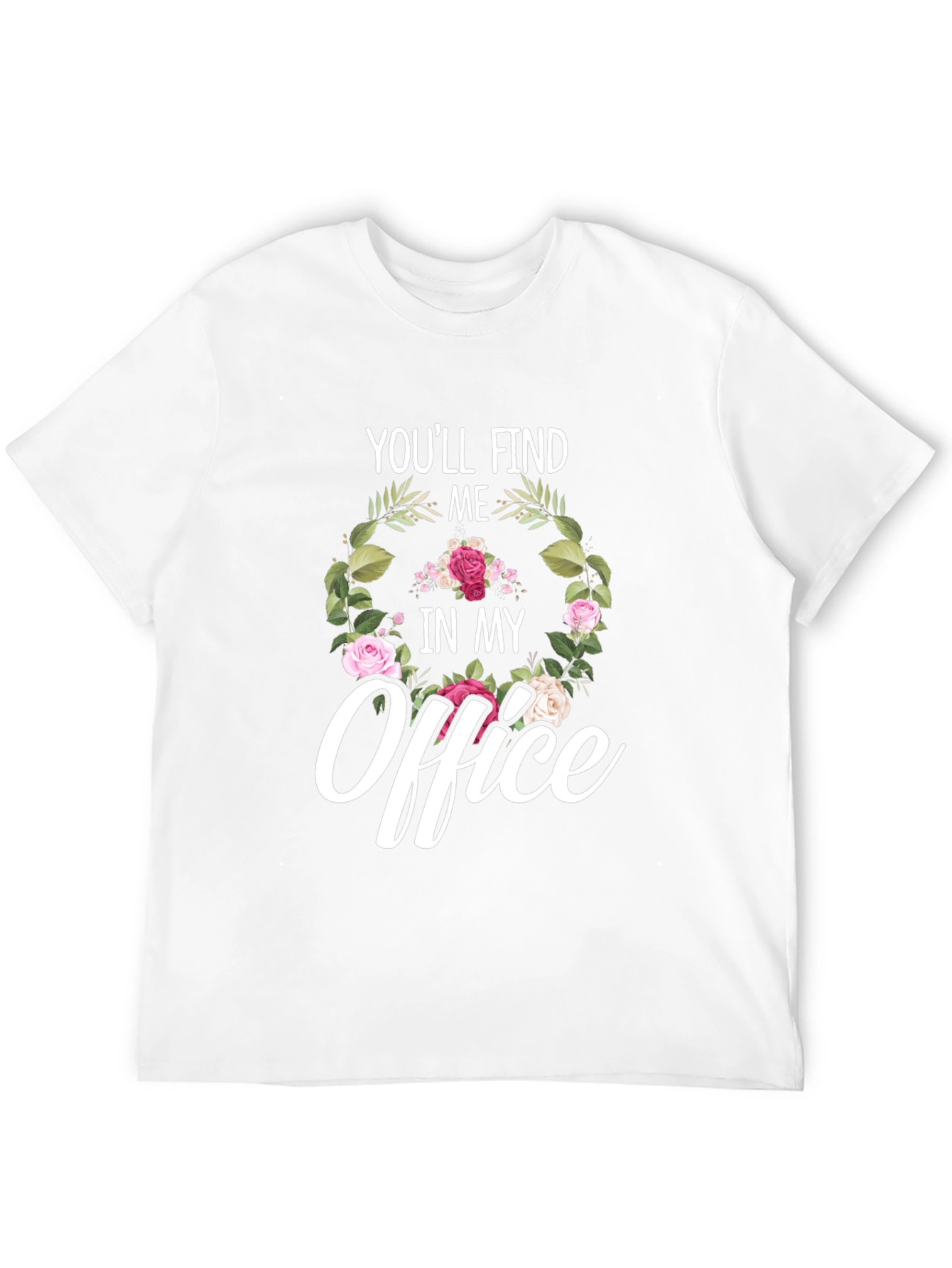 Black Floral Office T-Shirt view 12