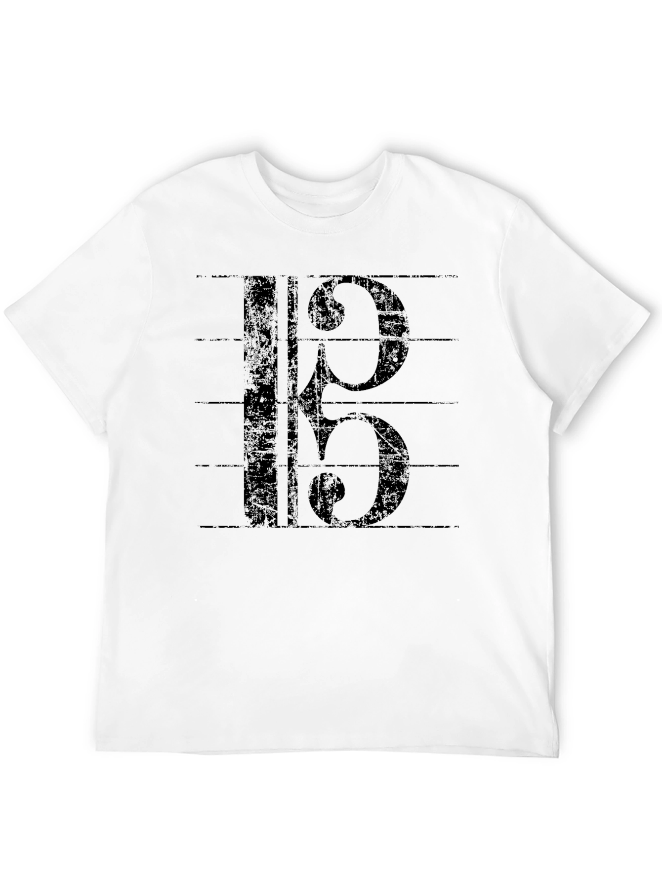 Black Bass Clef Music T-Shirt - Black Graphic Tee view 12