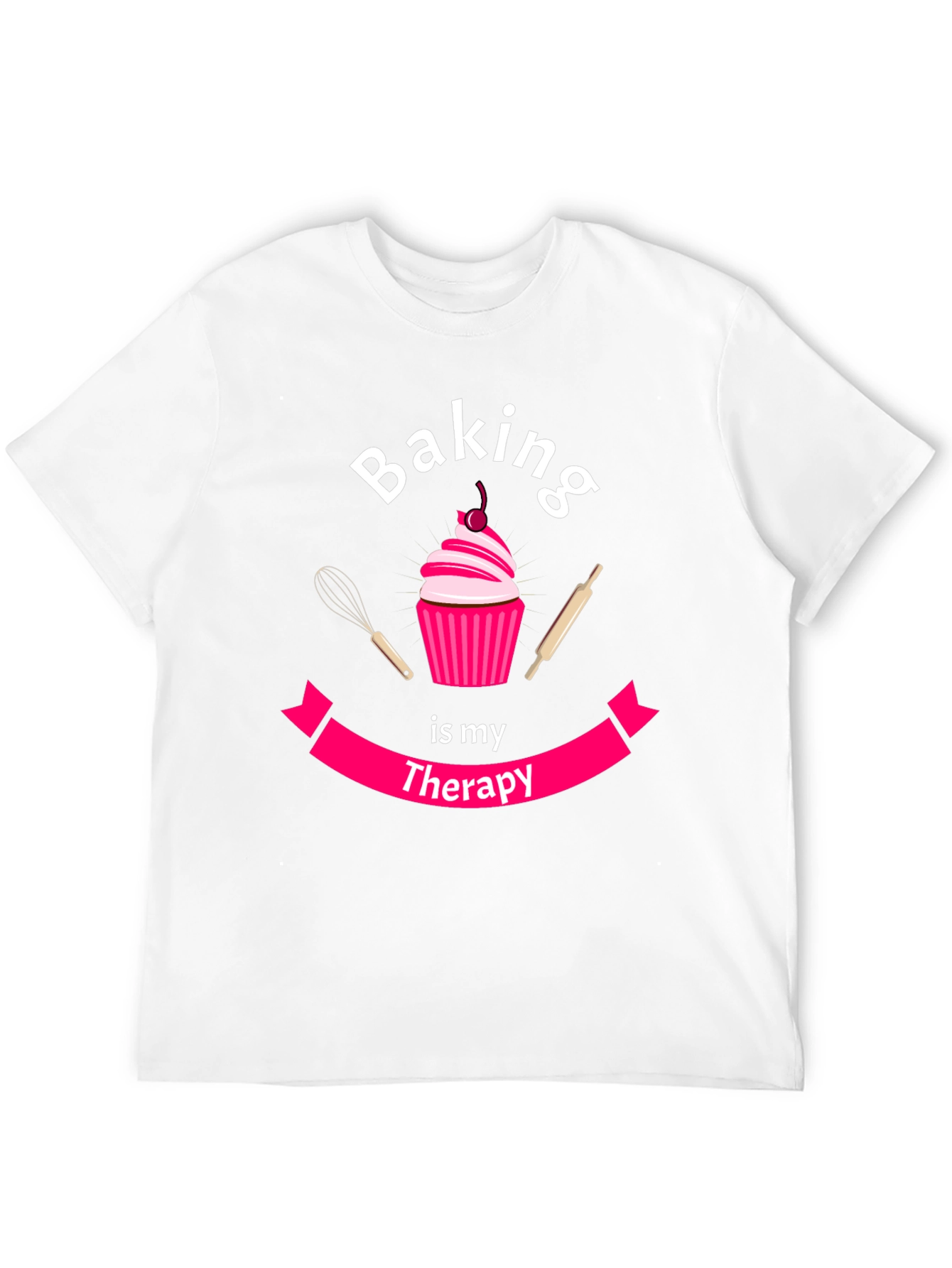 Black Baking is My Therapy T-Shirt - Cupcake Design view 12