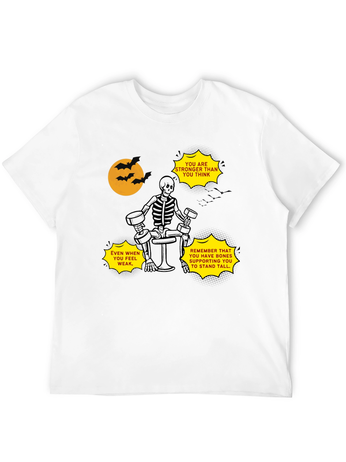 Black Motivational Skeleton Gym T-Shirt view 12