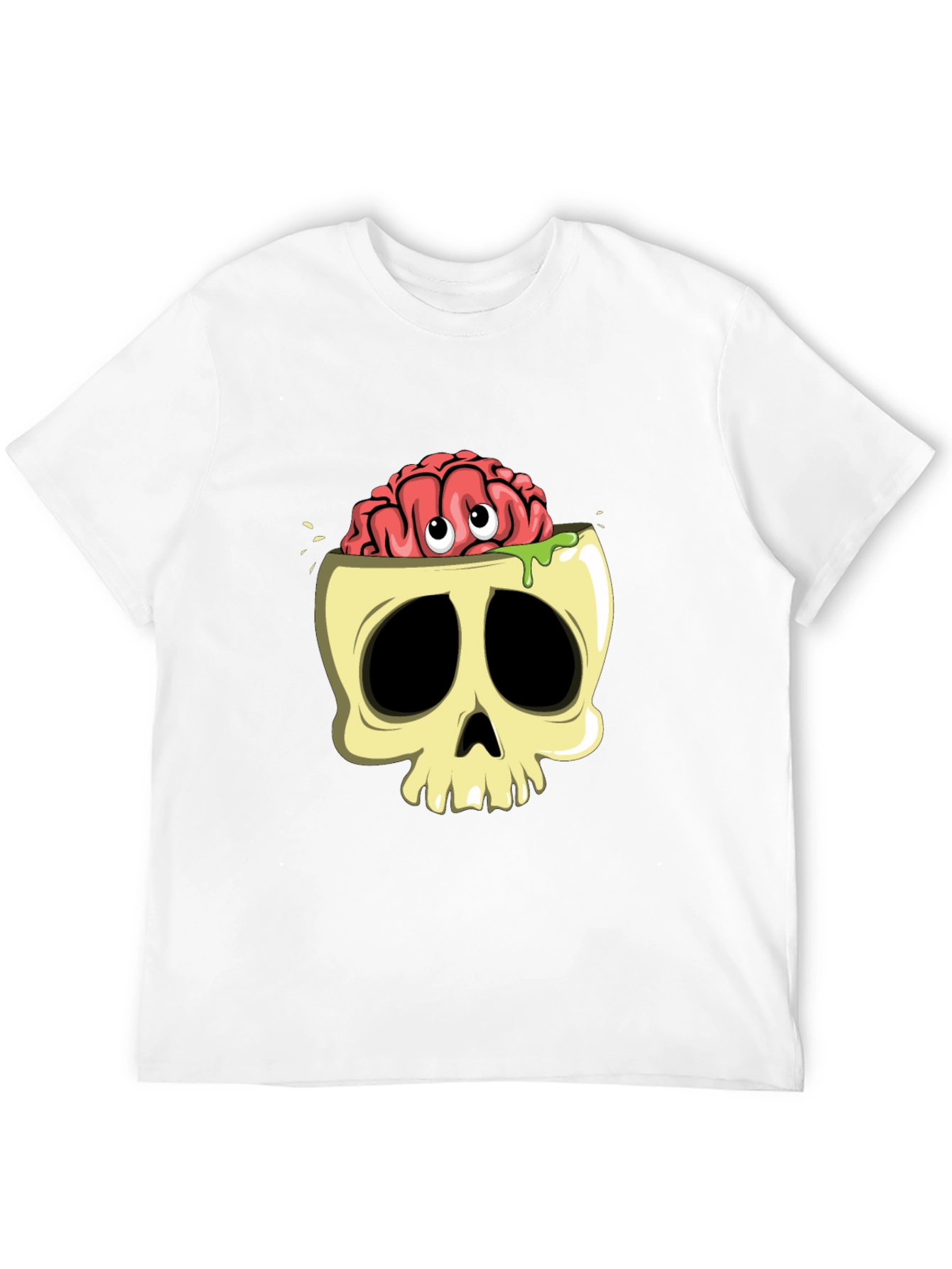 Black Brain Skull Graphic T-Shirt view 12