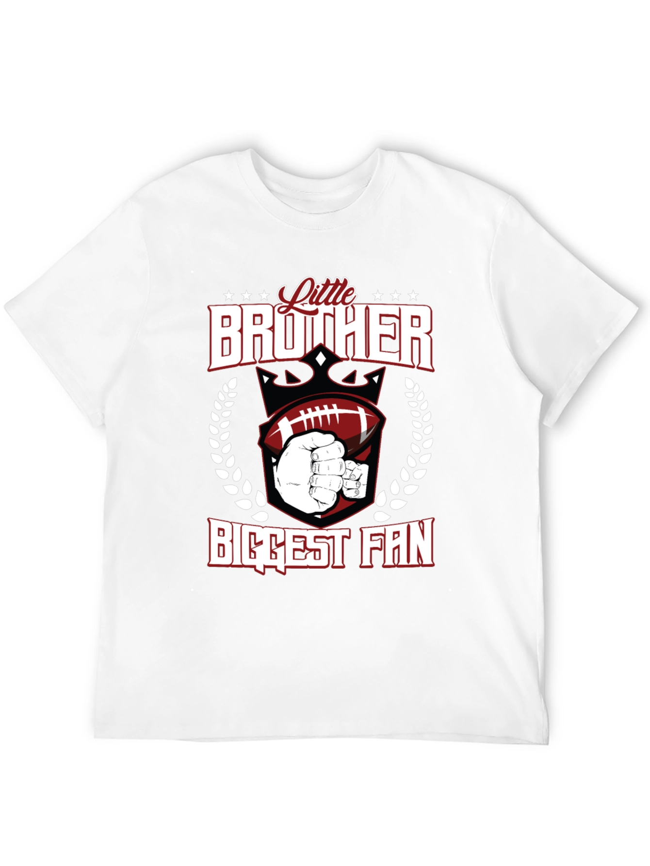 Black Little Brother Biggest Fan T-Shirt view 12