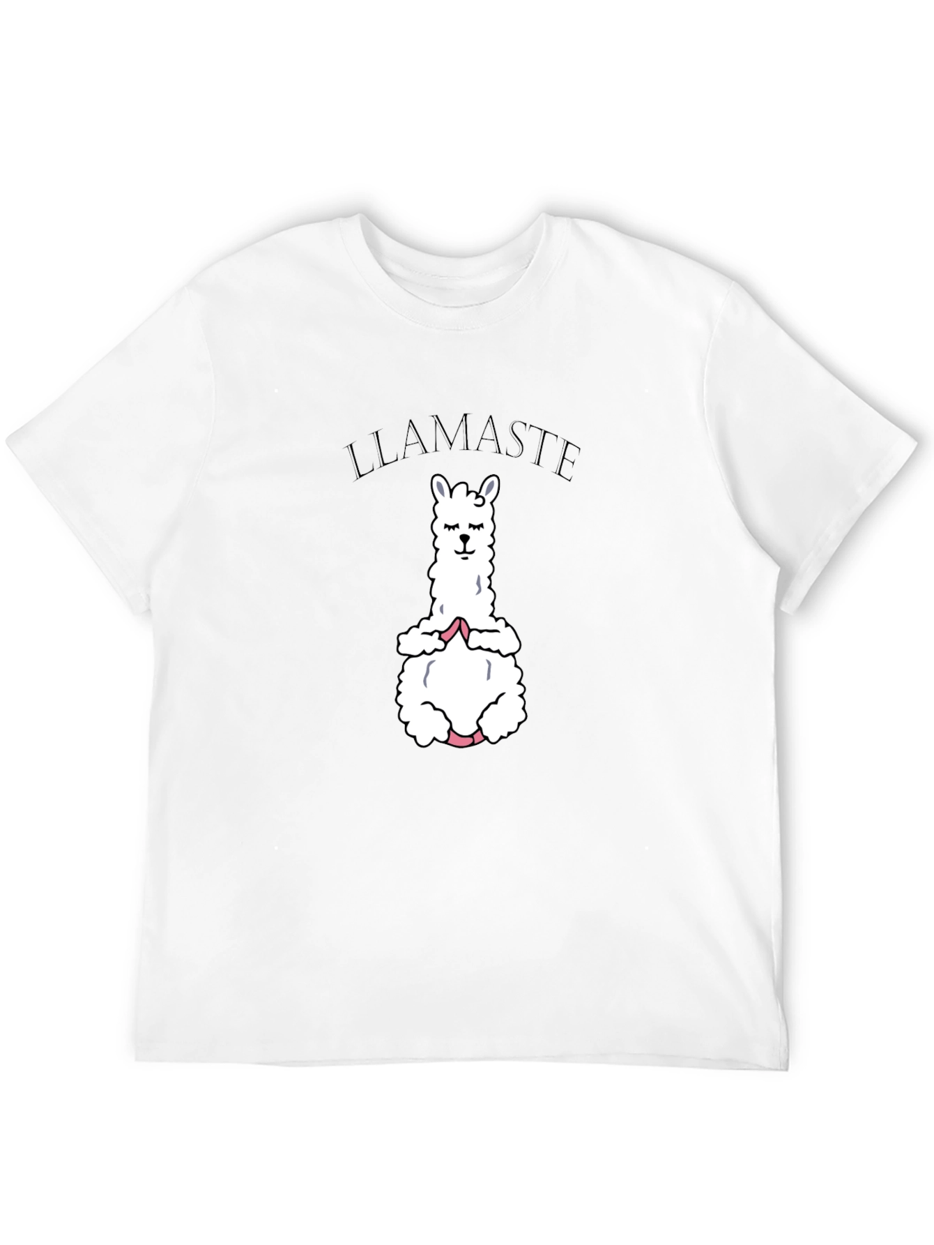 Black Llamaste Yoga T-Shirt - Meditating Llama Graphic Tee view 12