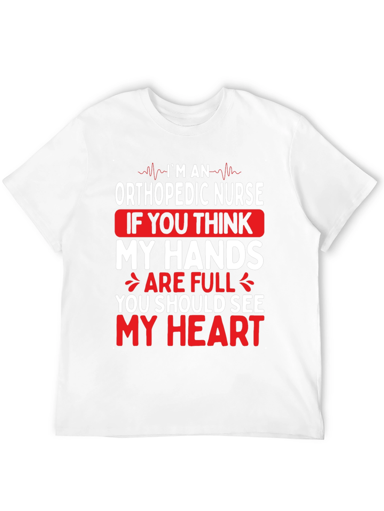 Black Orthopedic Nurse Hands & Heart Graphic T-Shirt view 12