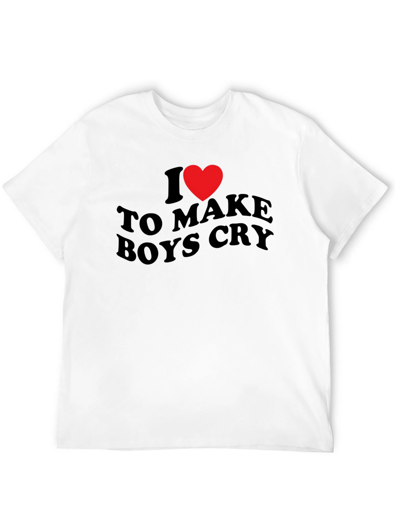 Black I Heart to Make Boys Cry Black T-Shirt view 12