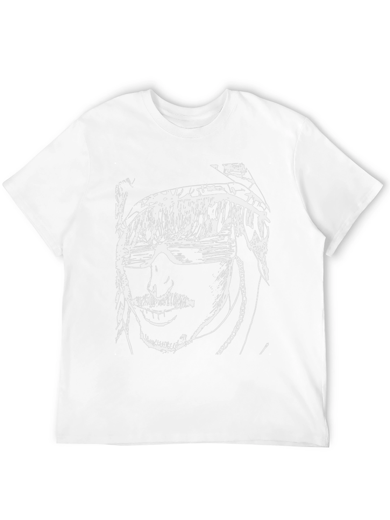 Black Abstract Face Graphic Tee - Black view 12