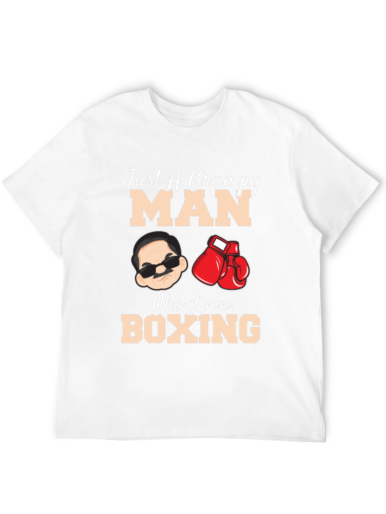 Black Grumpy Man Boxing Lover Graphic T-Shirt view 12