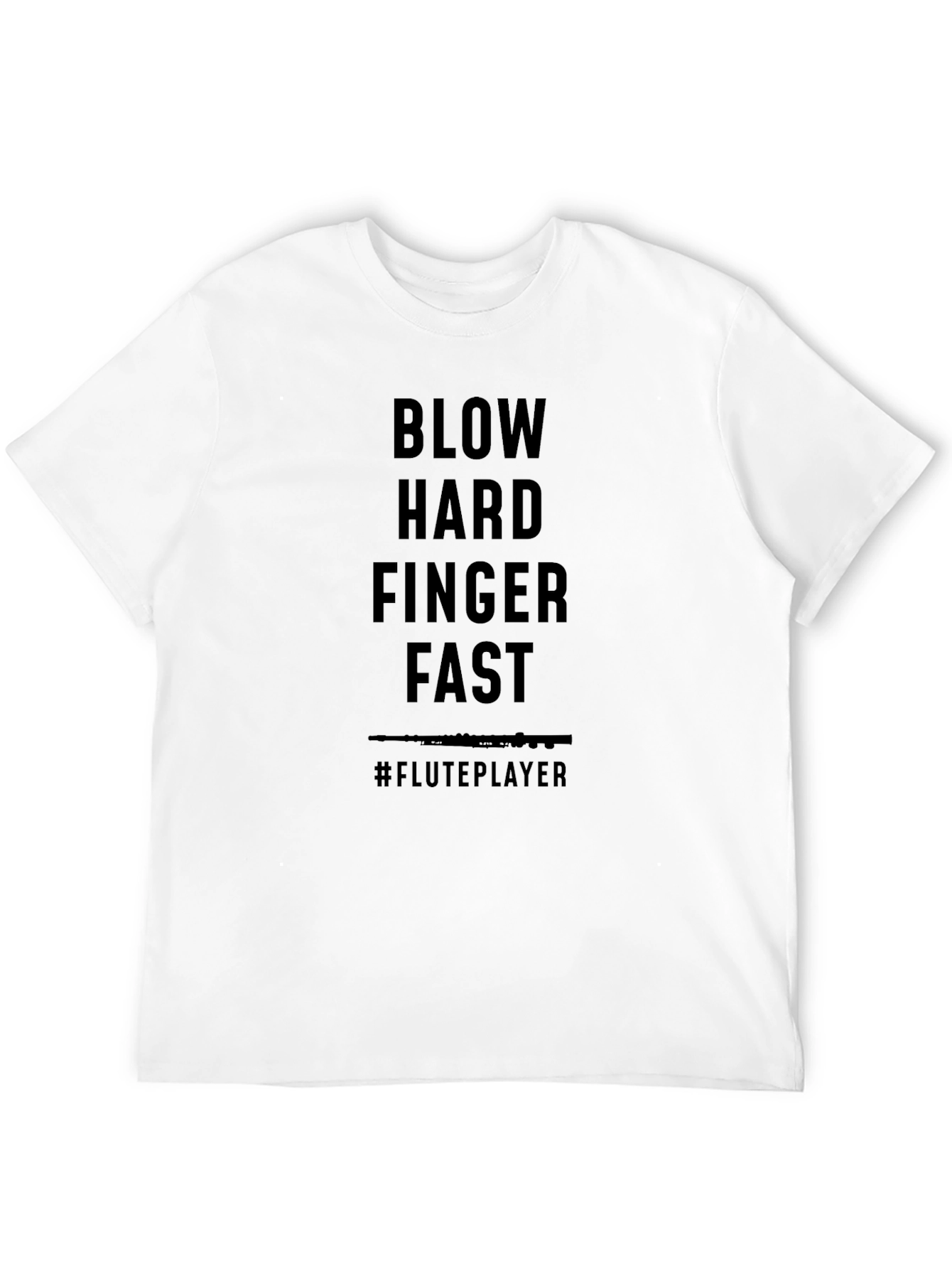 Black Flute Player T-Shirt - Blow Hard Finger Fast view 12