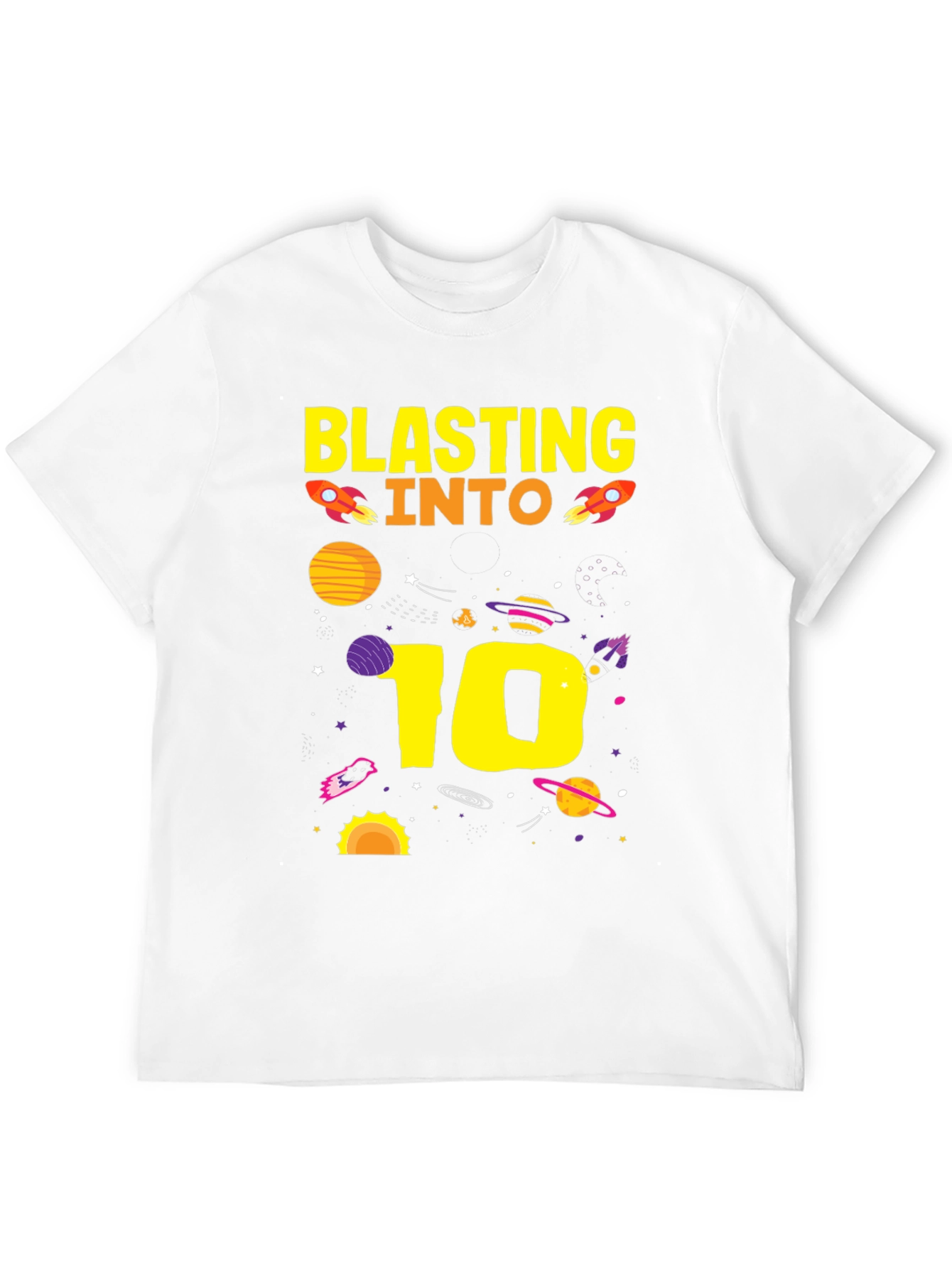 Black Blasting Into 10th Birthday T-Shirt view 12