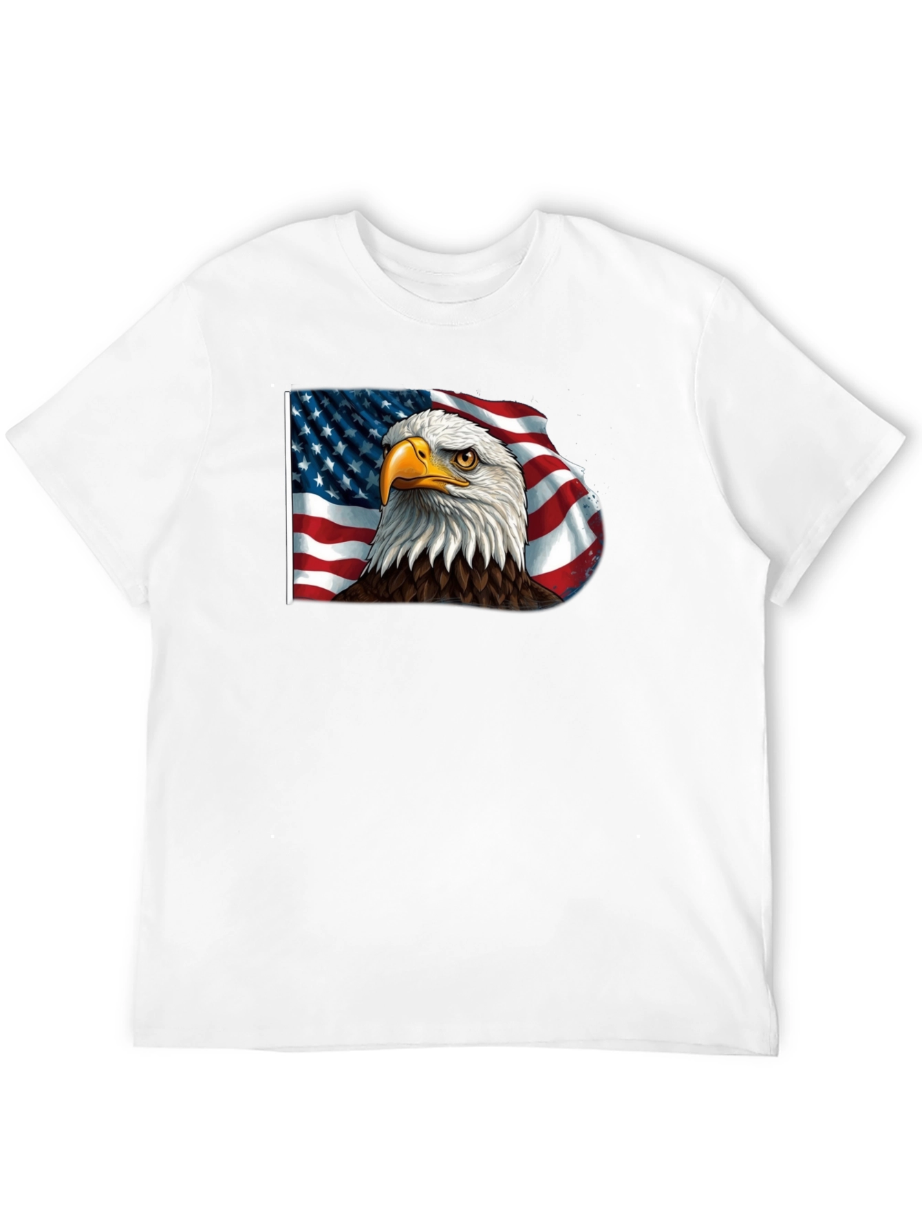 Black American Eagle Flag Graphic Tee - Patriotic Style view 12