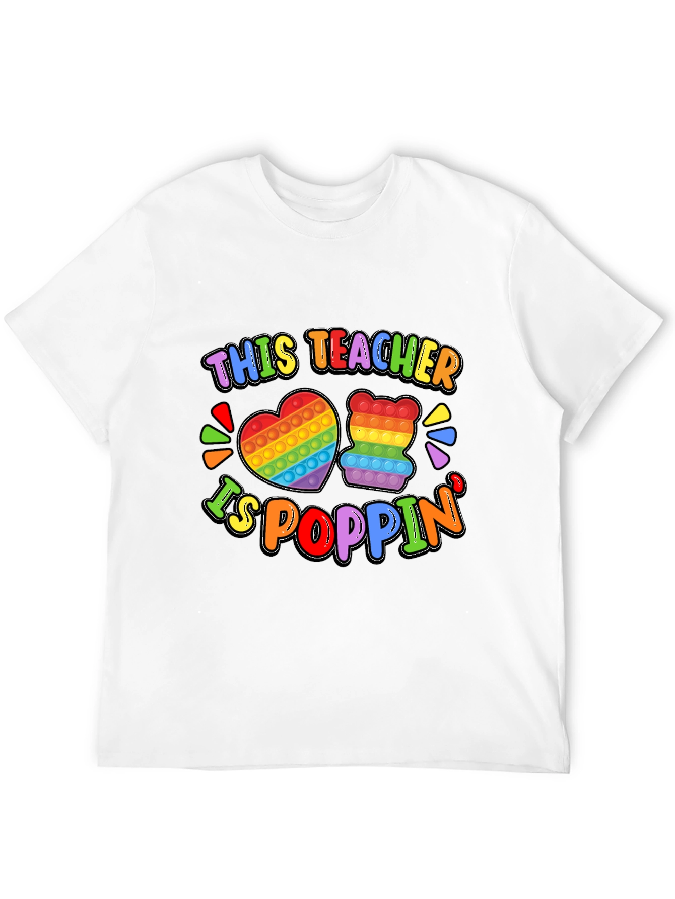 Black This Teacher Is Poppin' Graphic T-Shirt view 12