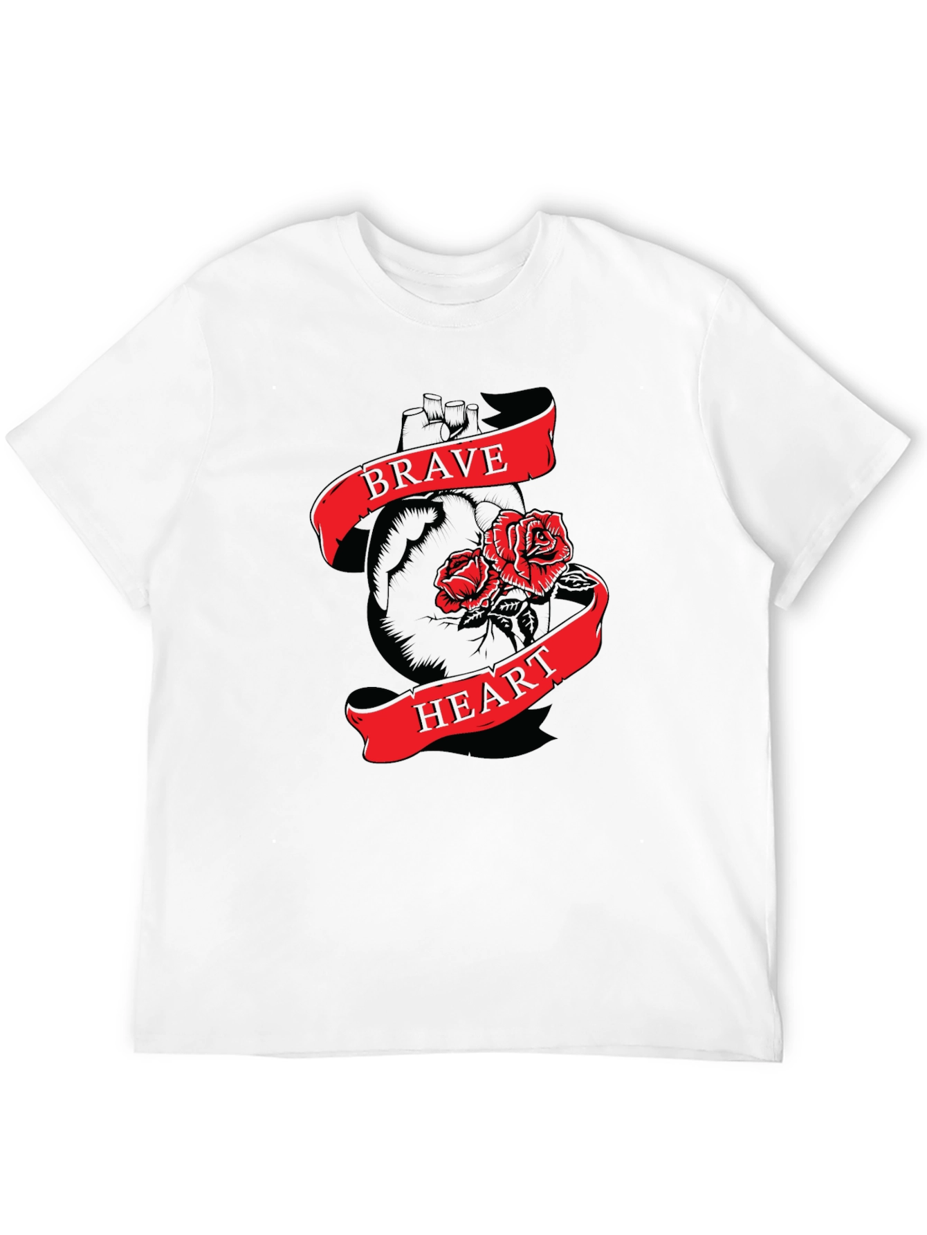 Black Brave Heart Graphic Tee - Men's Short Sleeve T-Shirt view 12