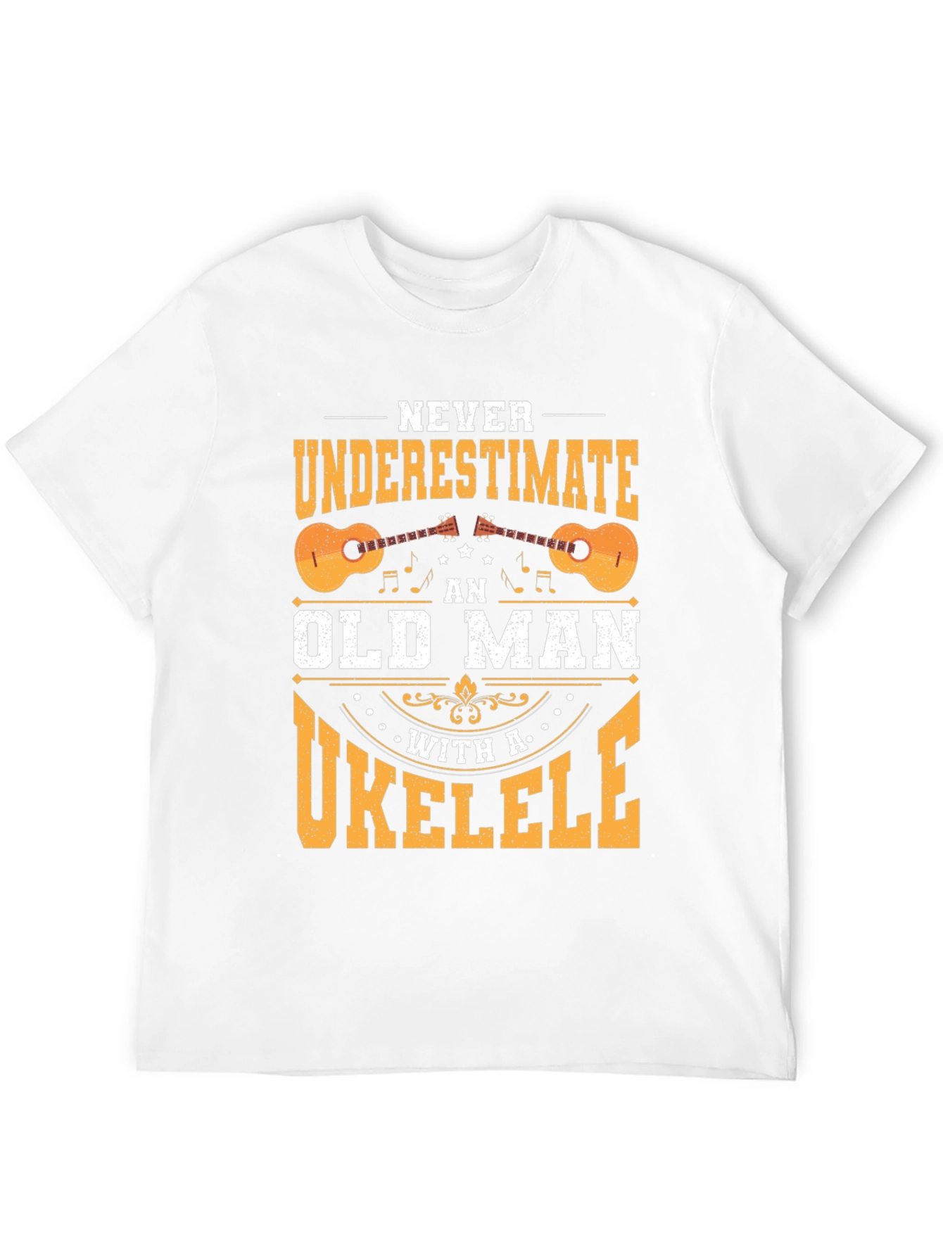 Black Old Man Ukulele T-Shirt view 12