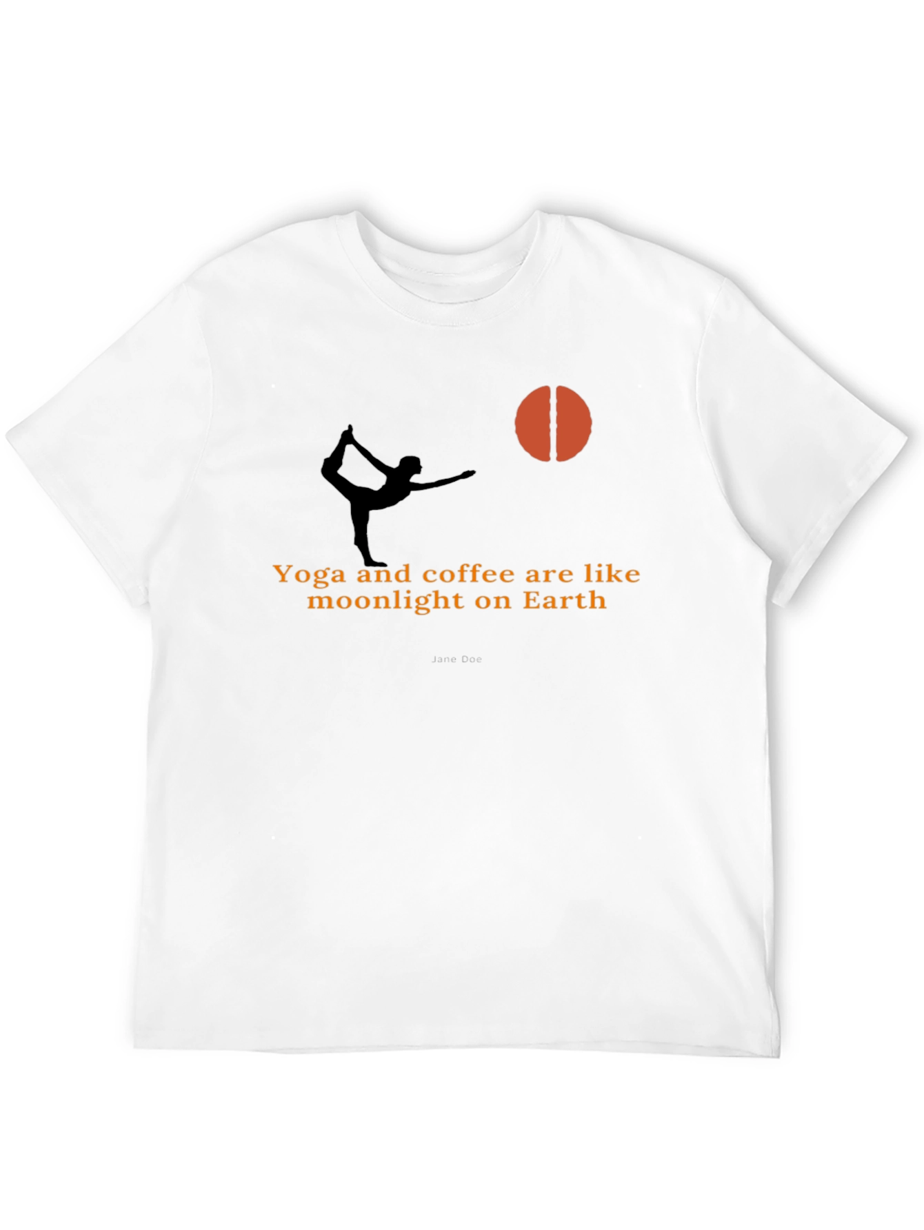 Black Yoga & Coffee T-Shirt - Moonlight Earth Design view 12