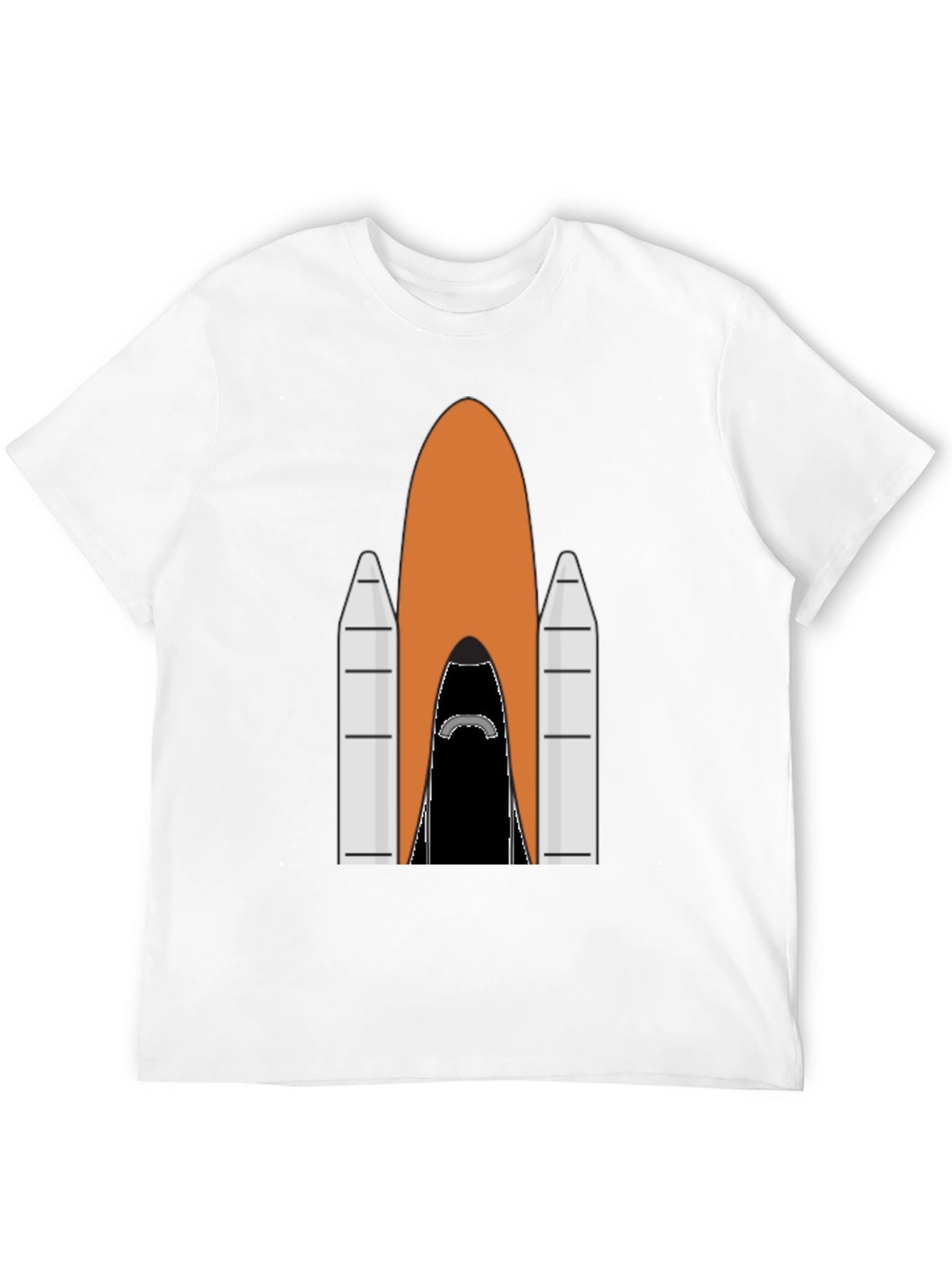 Black Rocket Ship Graphic Tee - Black Cotton T-Shirt view 12