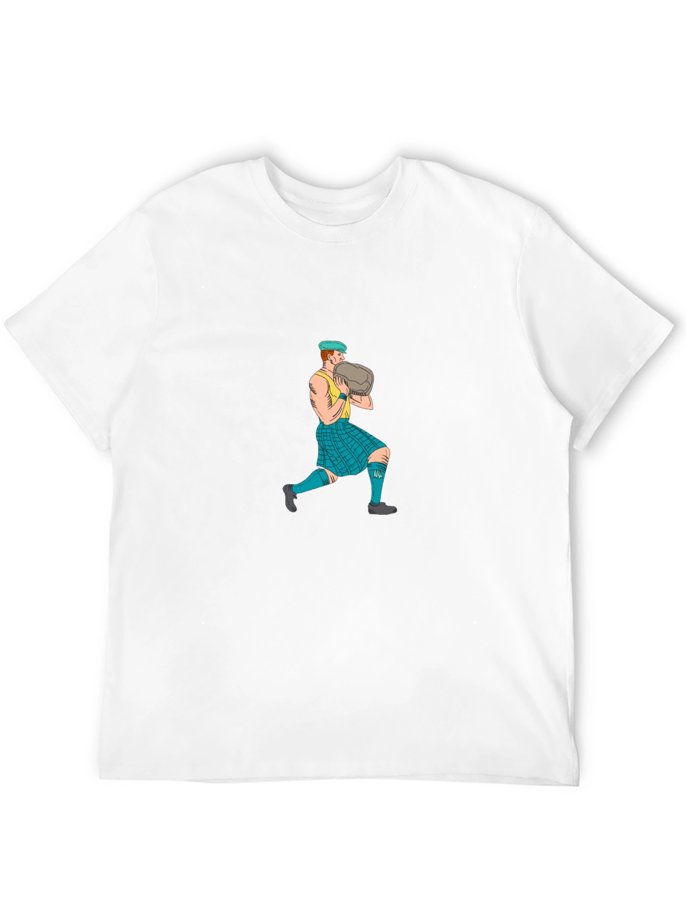 Black Scottish Games T-Shirt - Stone Thrower Design view 12