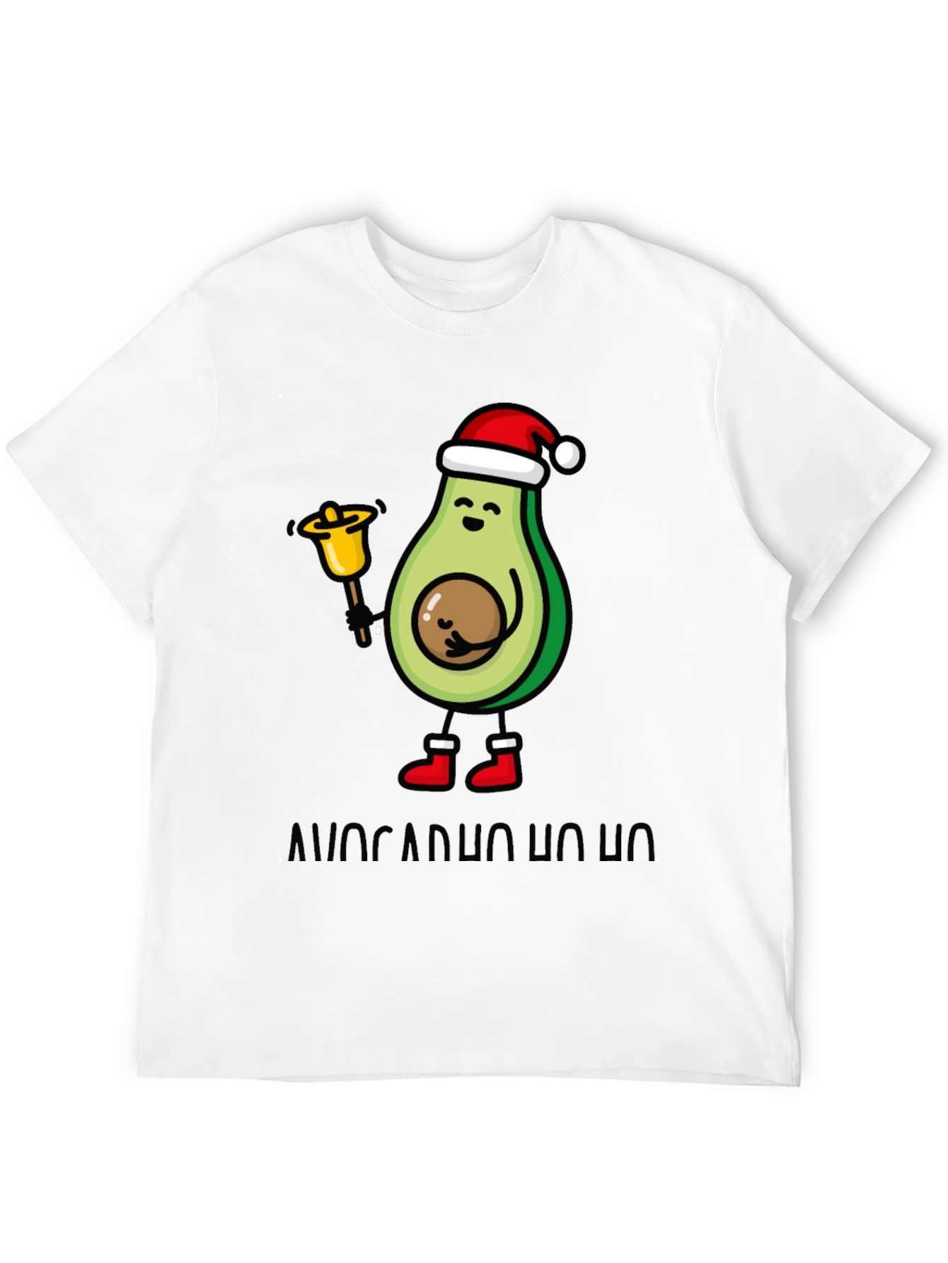 Black Festive Avocado Christmas T-Shirt view 12