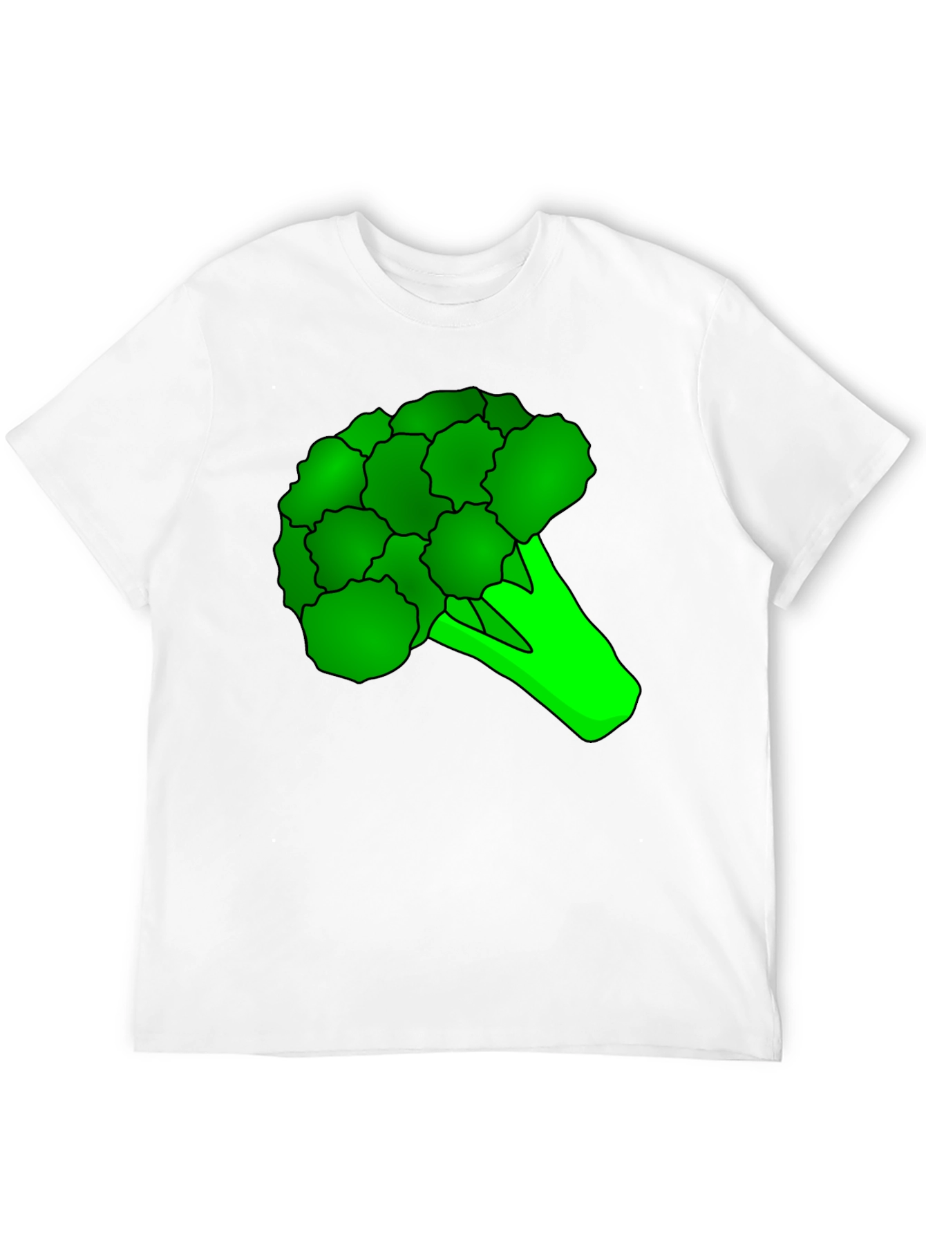 Black Broccoli Graphic Tee - Black Cotton T-Shirt view 12