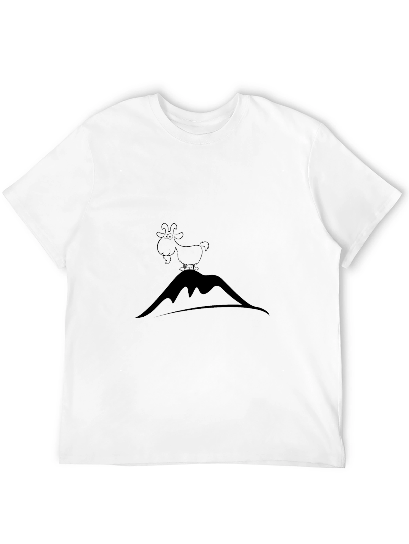 Black Black T-Shirt with Mountain Goat Design view 12