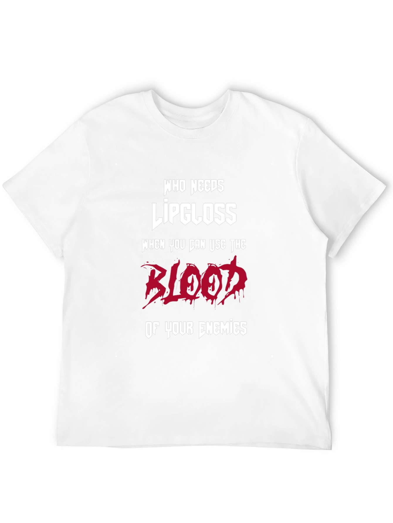 Black Humorous Graphic T-Shirt: Blood of Enemies view 12