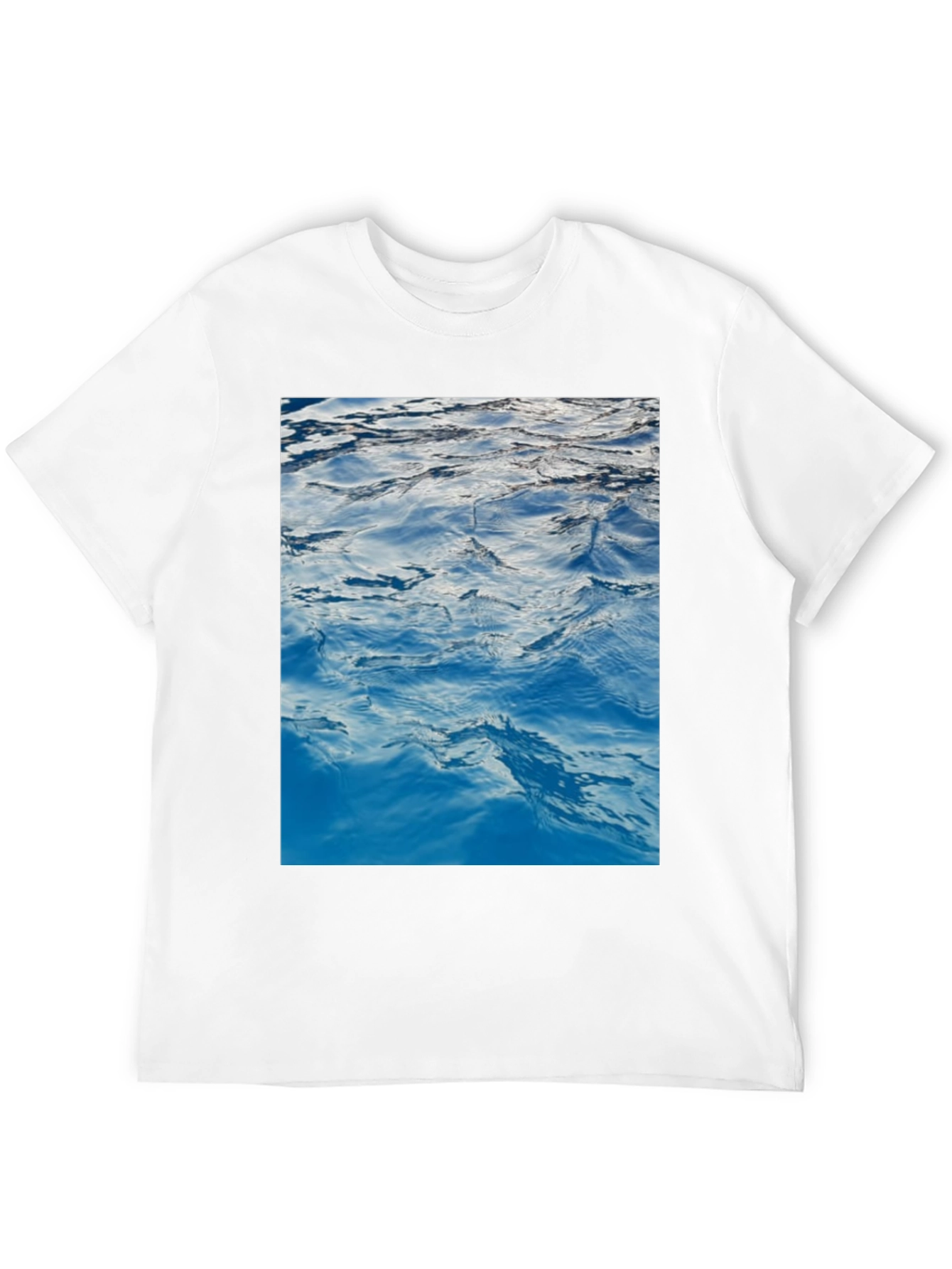 Black Ocean Waves Graphic Print Black T-Shirt view 12
