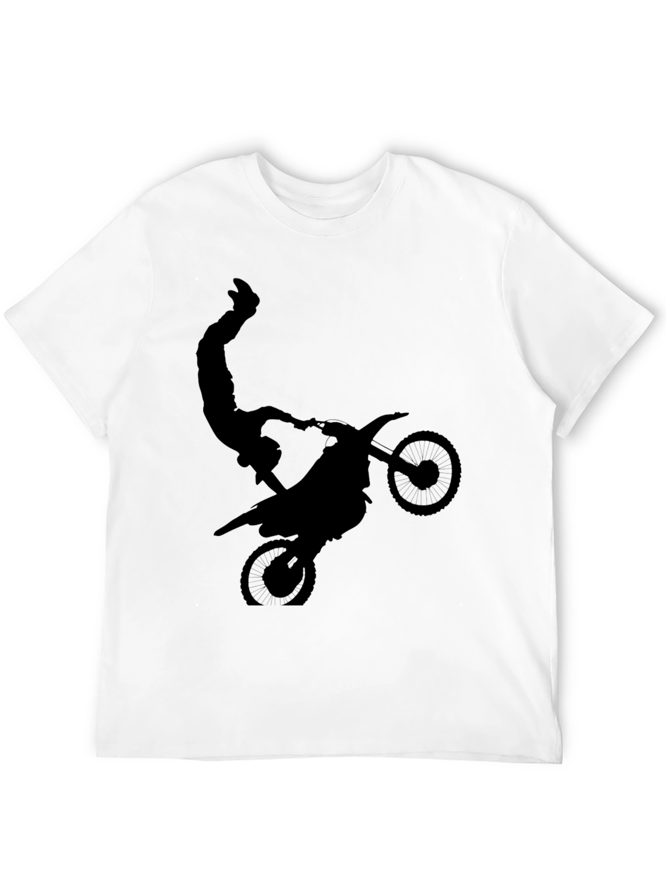 Black Black Motorcycle Stunt Graphic Tee view 12
