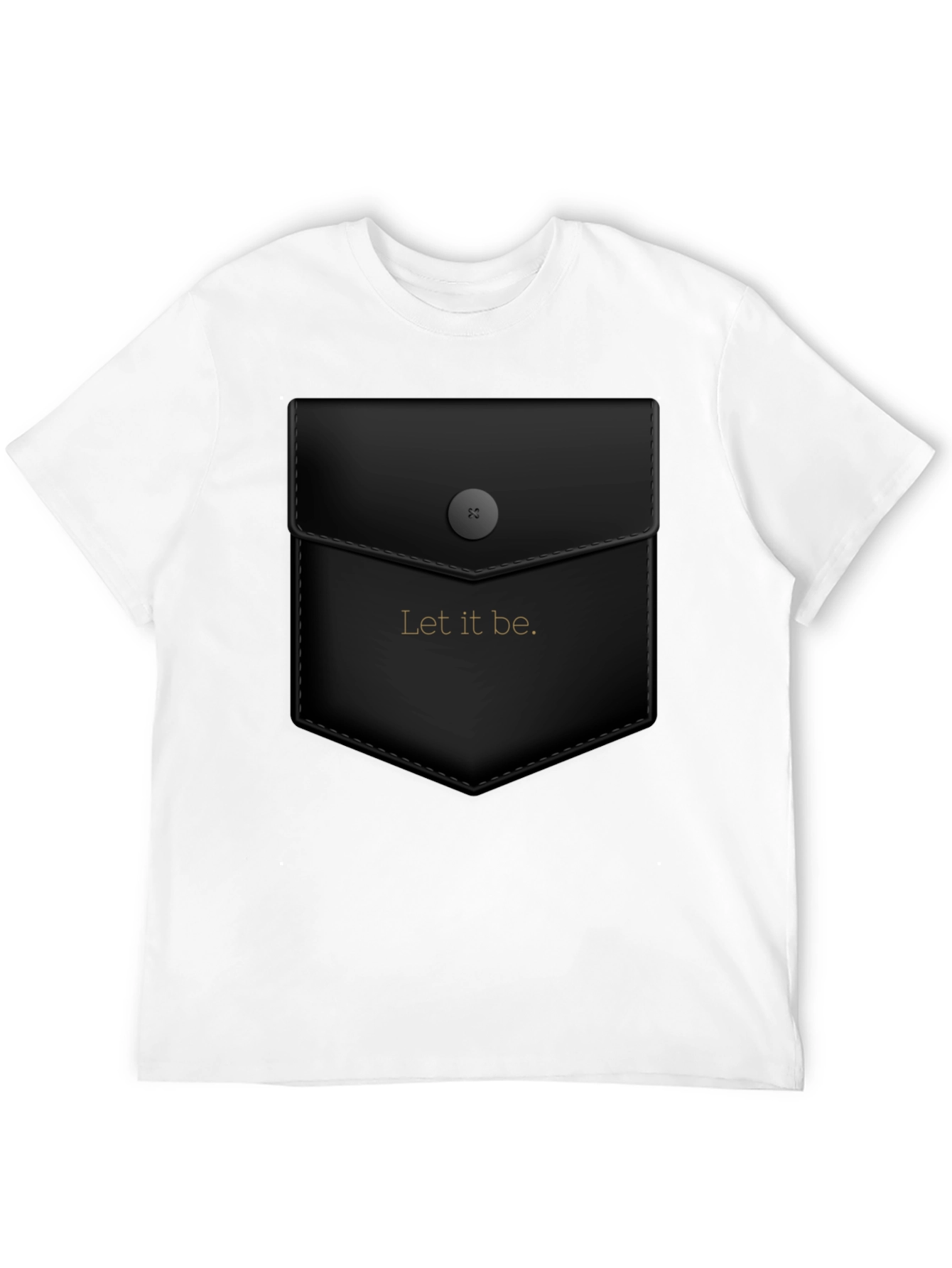Black Let it Be Graphic Tee - Unique Faux Pocket Design view 12