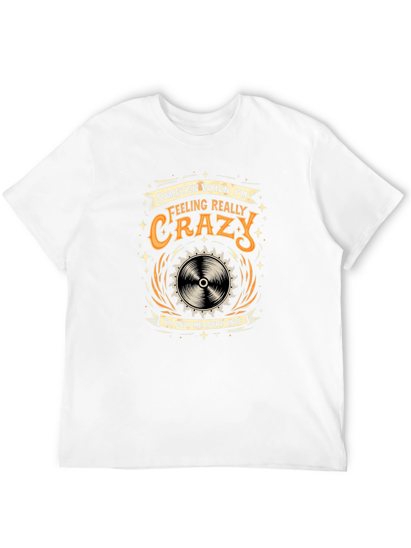 Black Crazy Measure Once Black Graphic T-Shirt view 12