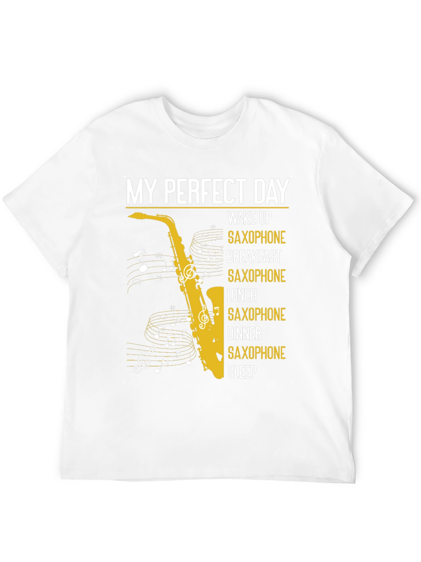 Black My Perfect Day Saxophone T-Shirt view 12