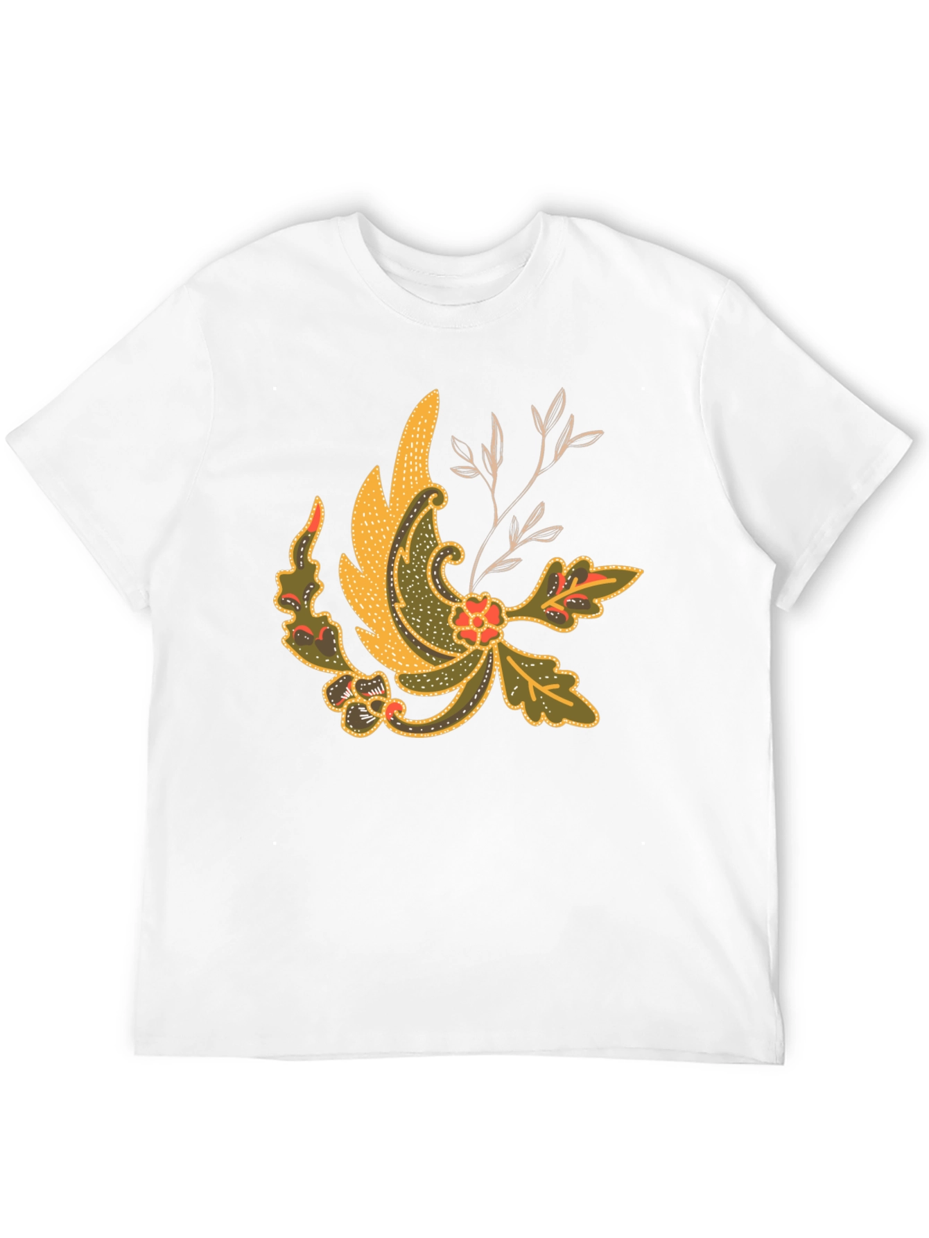 Black Batik Style Graphic Tee - Black Cotton Blend view 12