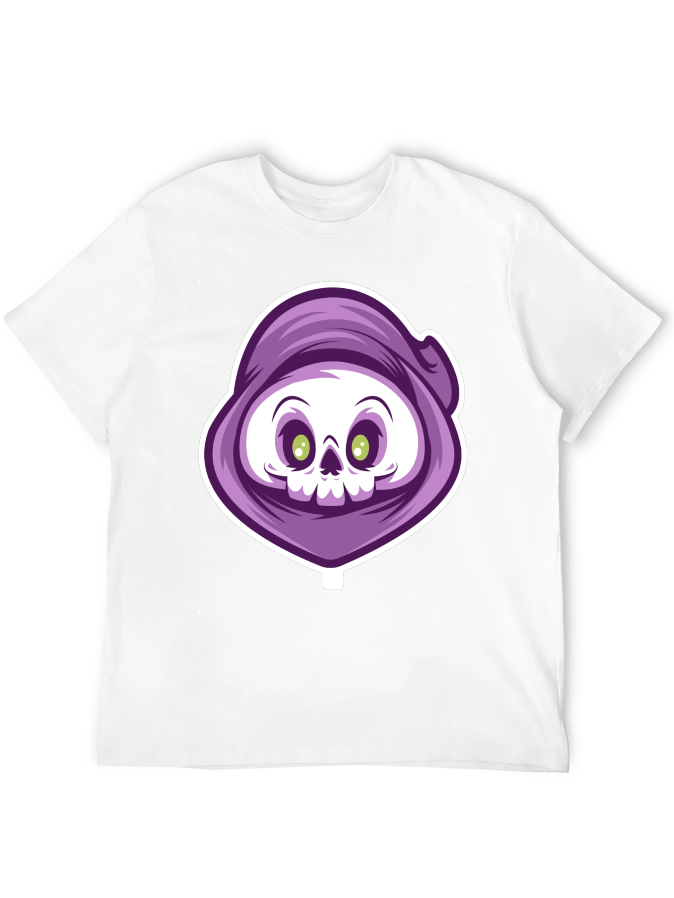 Black Grim Reaper Cartoon Graphic T-Shirt view 12