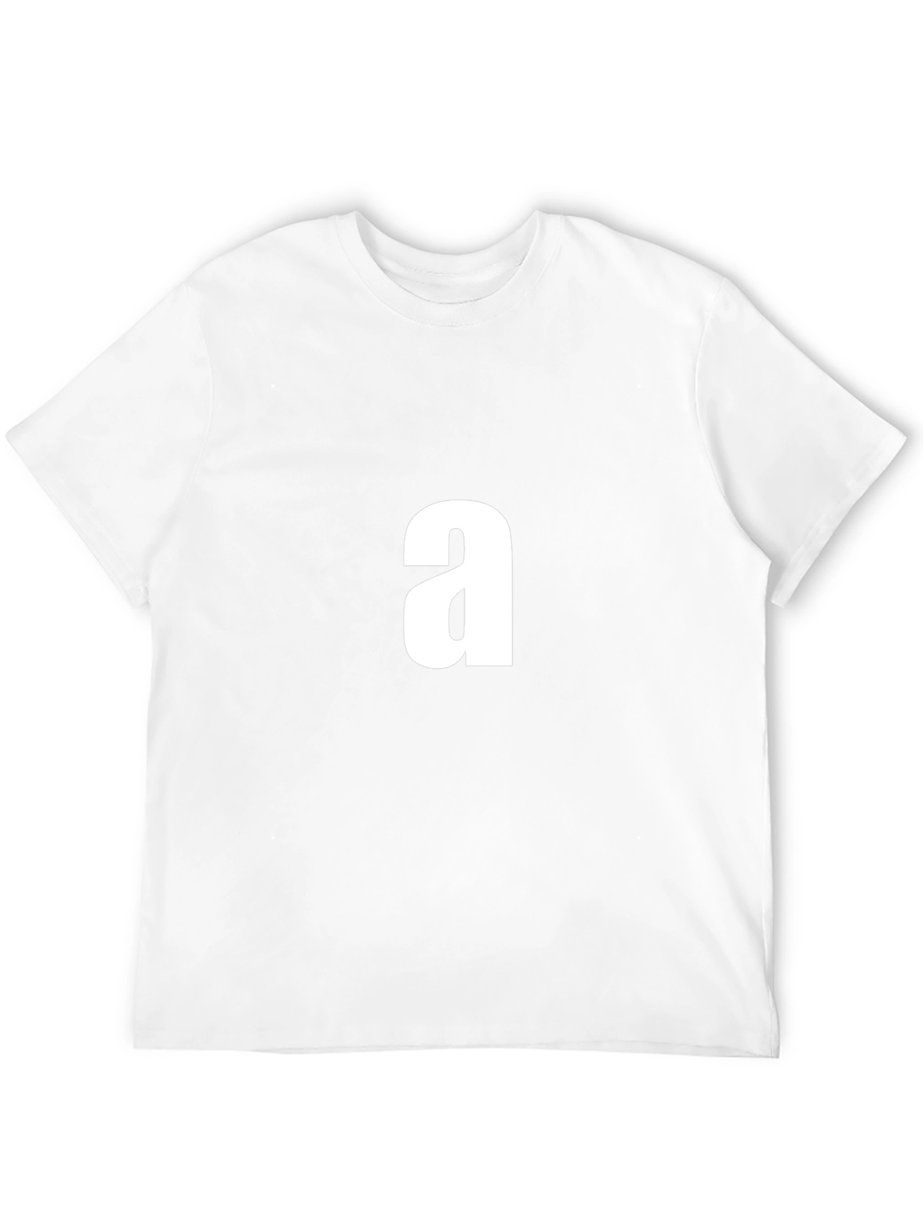 Black Men's Black T-Shirt with White 'a' Graphic view 12