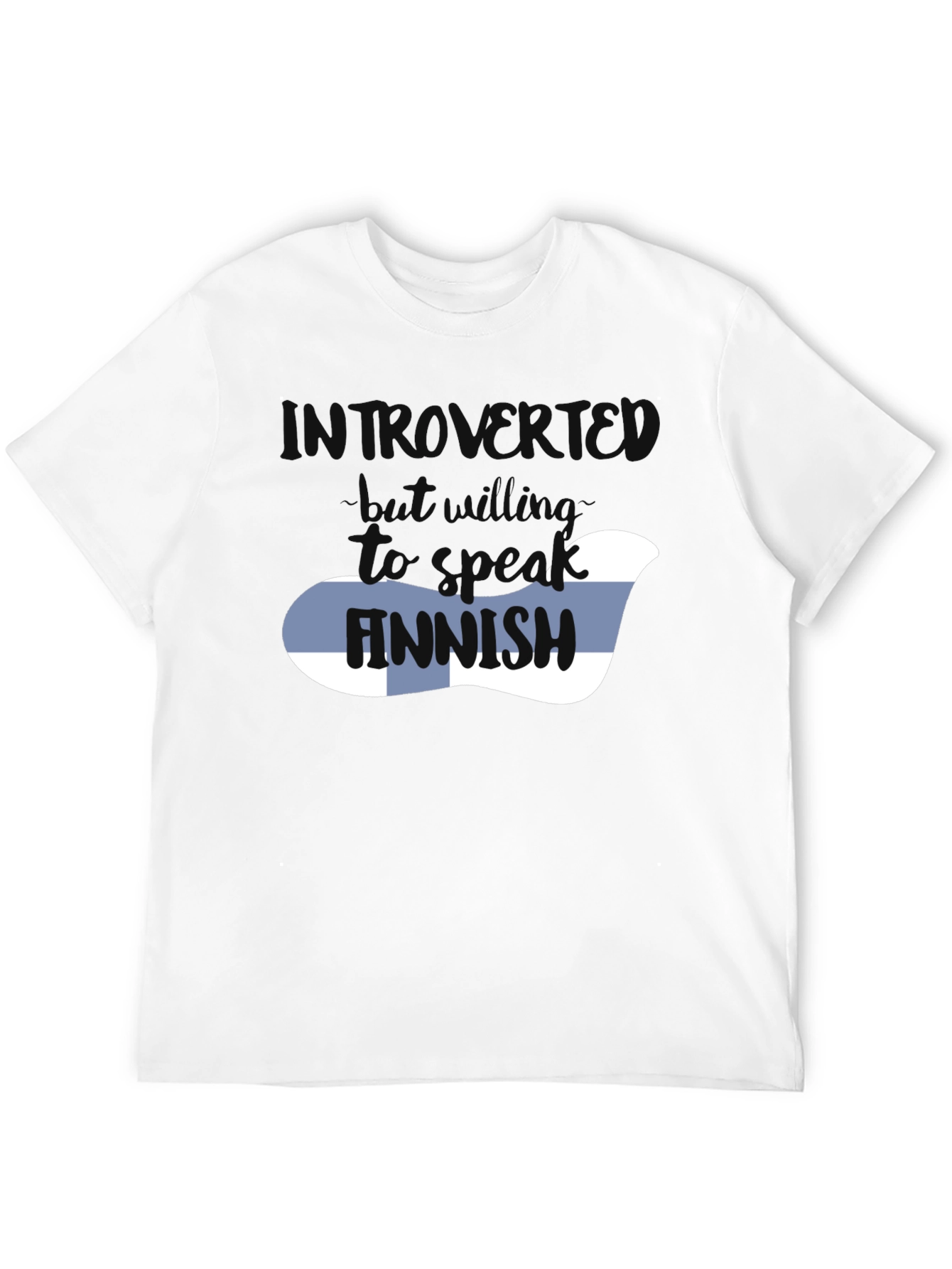 Black Introvert Finnish T-Shirt - Funny Graphic Tee view 12
