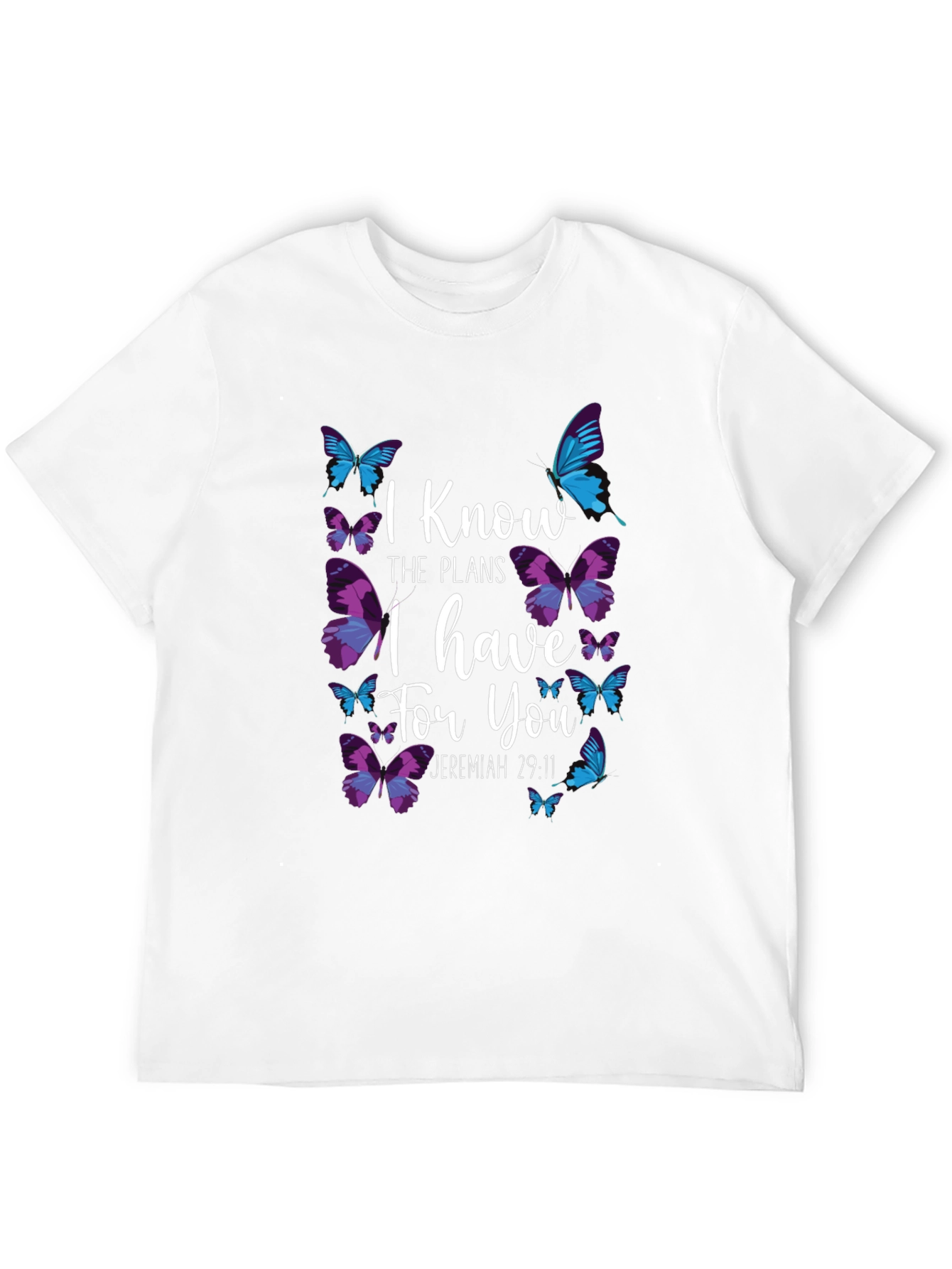 Black Butterfly Jeremiah 29:11 T-Shirt view 12
