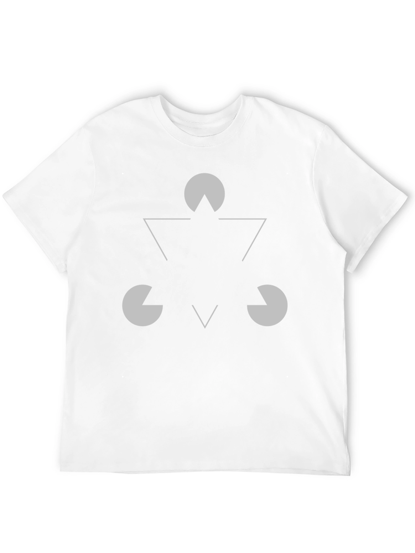 Black Illusory Triangle Graphic Tee - Black Cotton Casual Shirt view 12