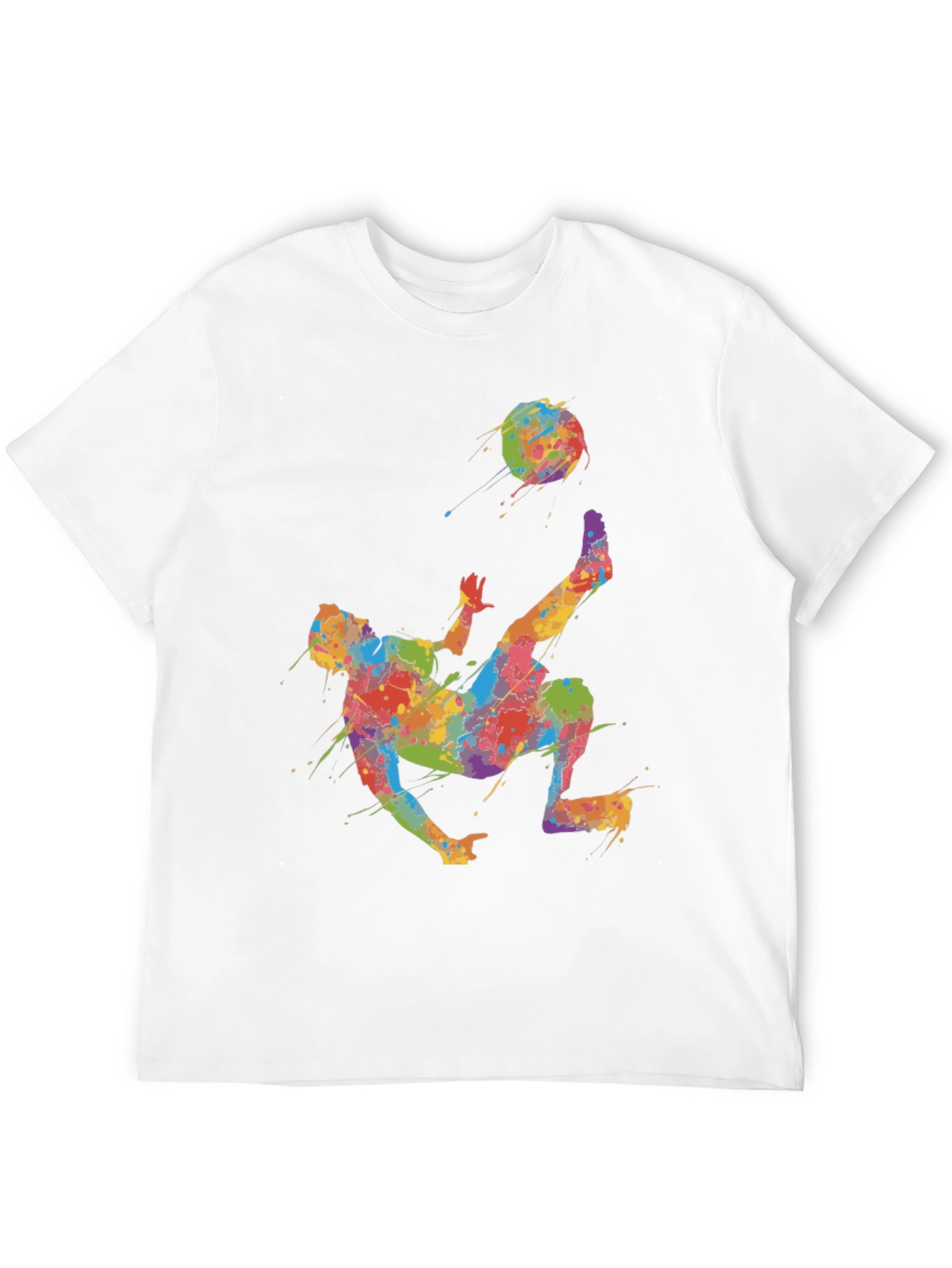Black Colorful Soccer Kick T-Shirt - Unique Design view 12