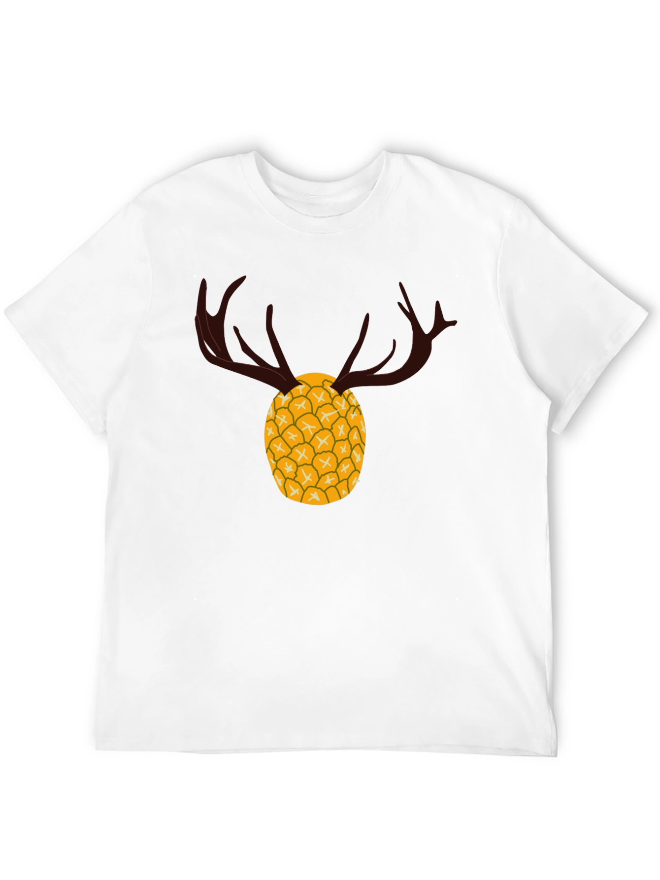 Black Pineapple Deer Graphic Tee - Unique Black T-Shirt view 12