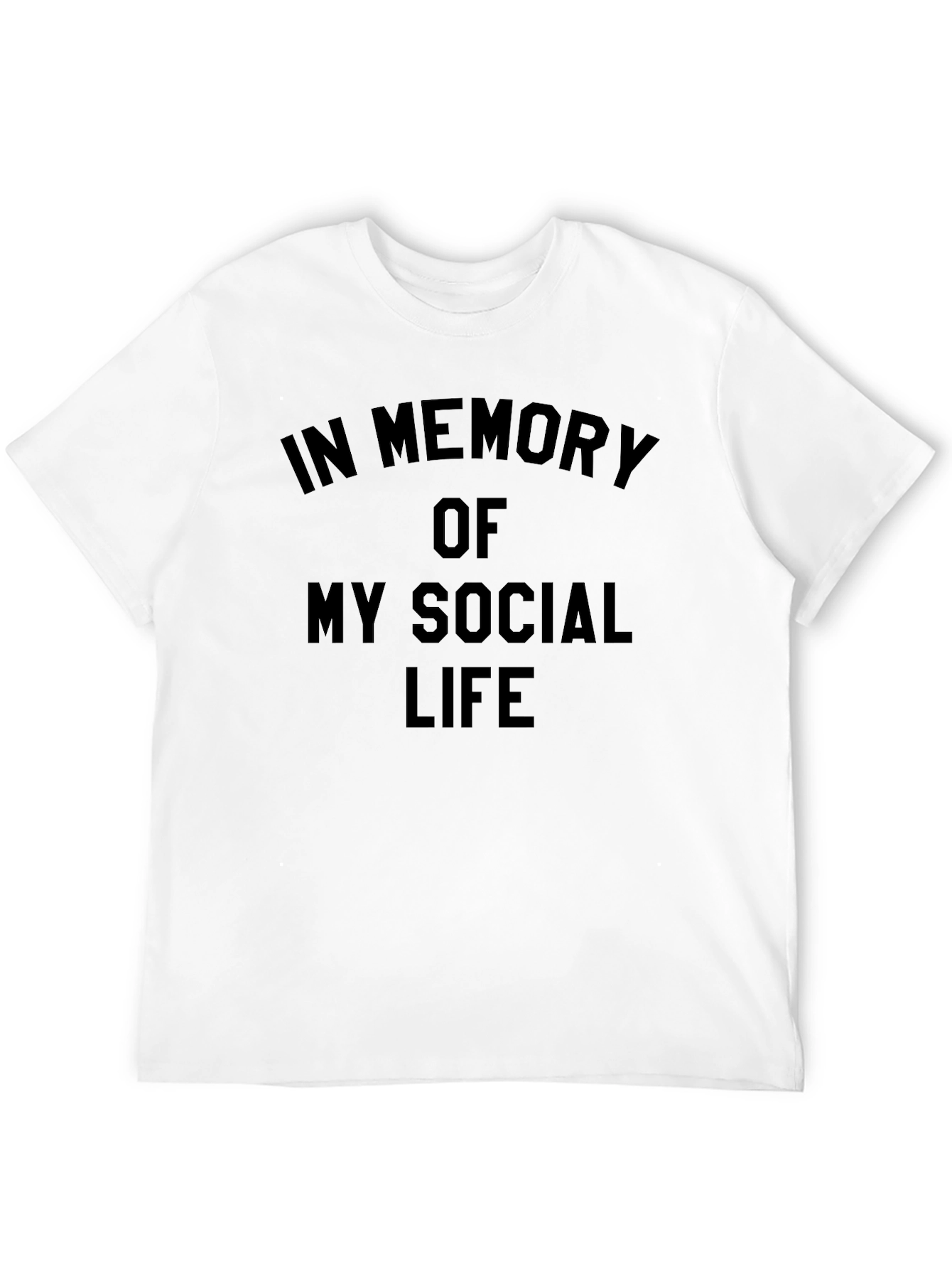 Black "In Memory of My Social Life" Graphic T-Shirt view 12