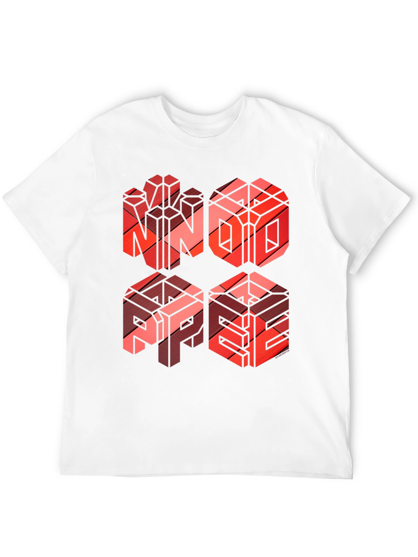 Black Geometric Word Art T-Shirt - NINO, ABPE Design view 12